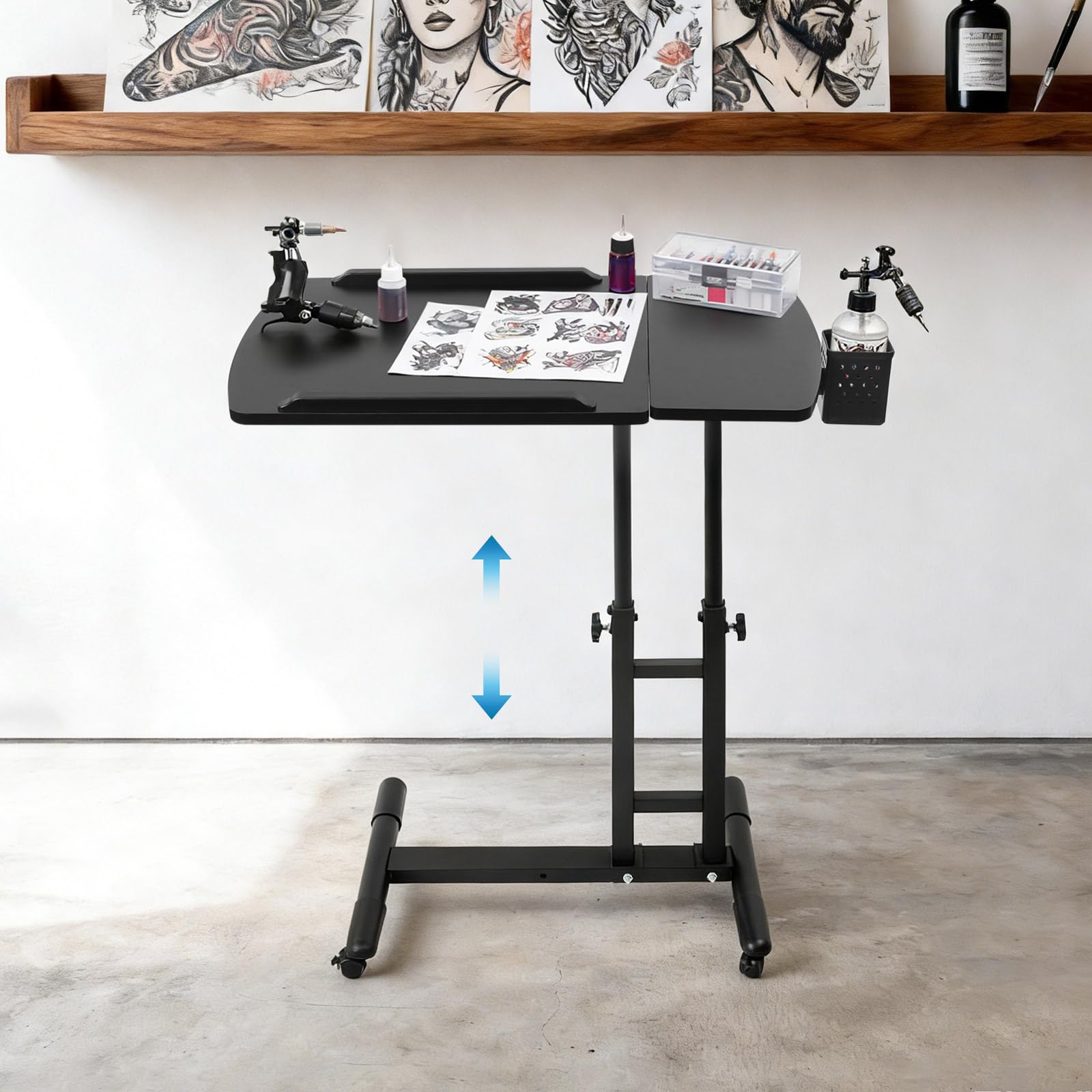 TiryyDrela Carrello Tattoo con Ruote 64x40 cm Altezza Regolabile