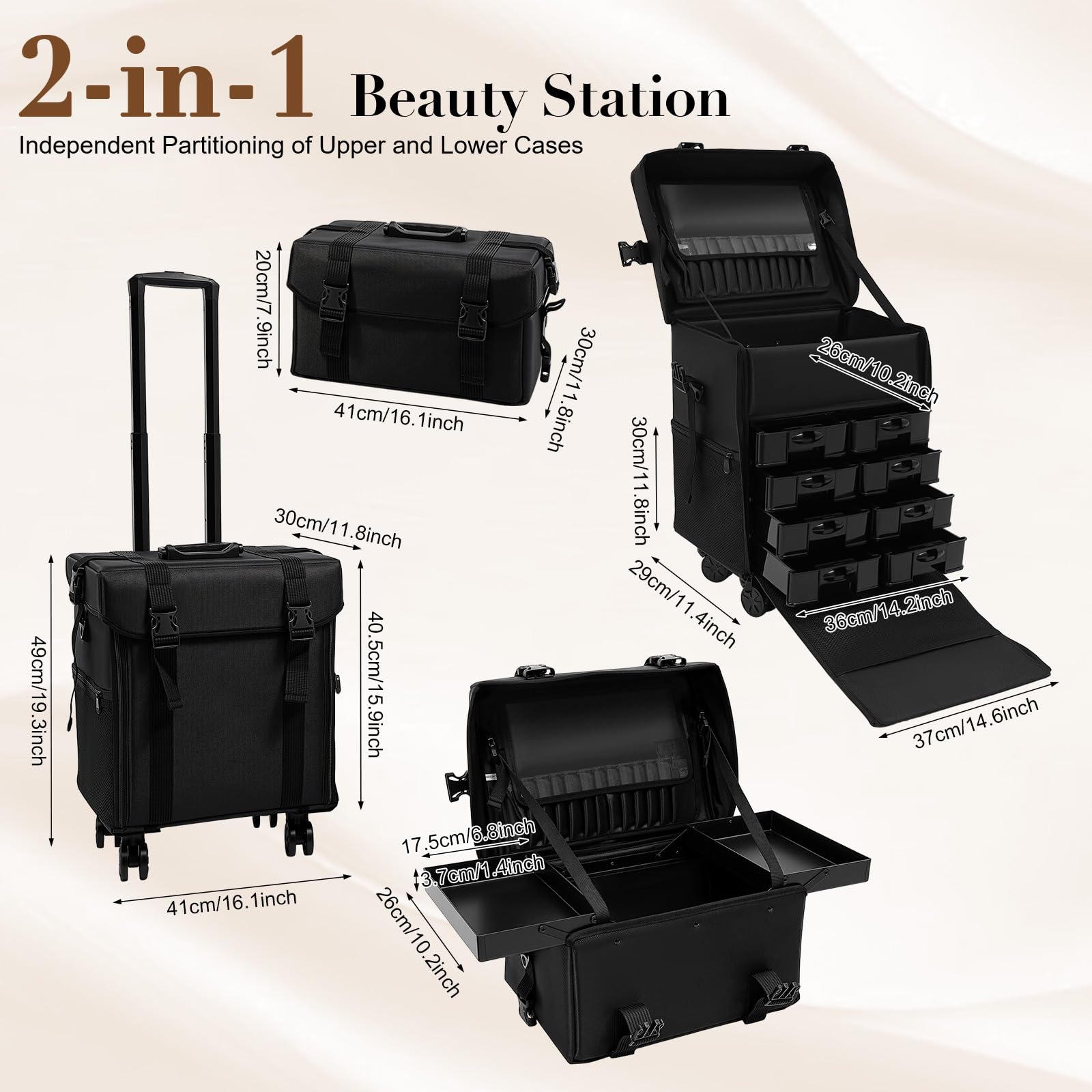 TiryyDrela Valigetta Trucco Trolley 8 Cassetti