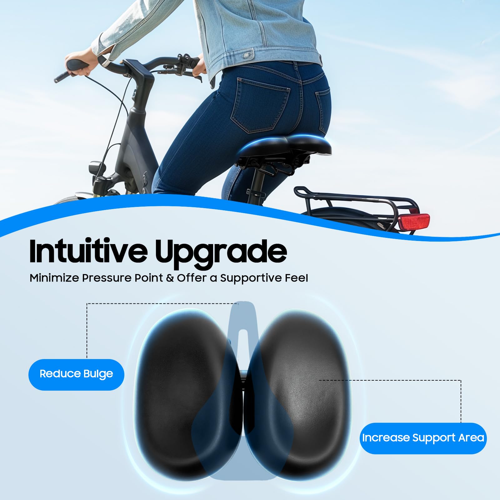 TiryyDrela Sella Bici Senza Naso Larga Regolabile Impermeabile
