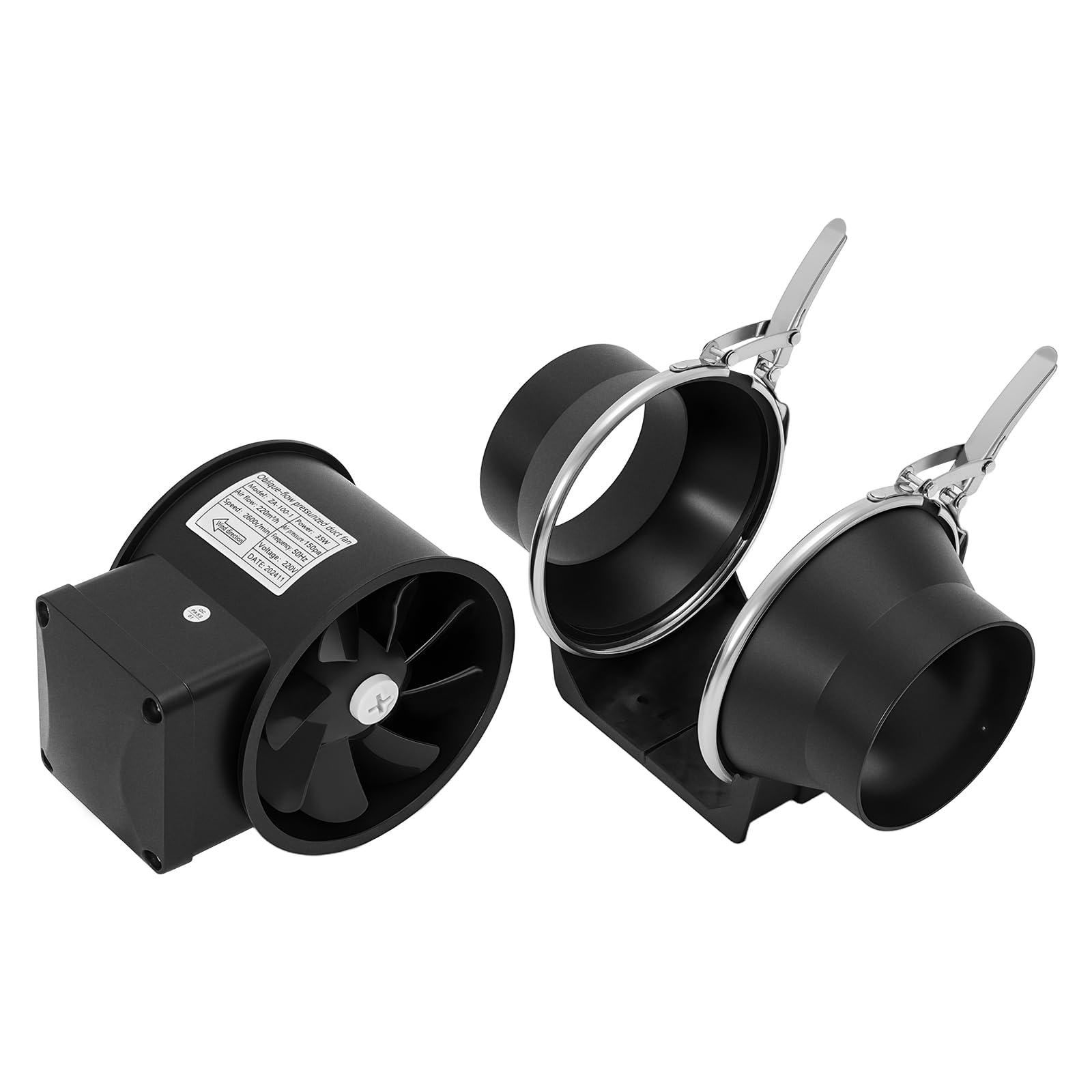 TiryyDrela Aspiratore 100 mm 220 m³/h con regolatore silenzioso