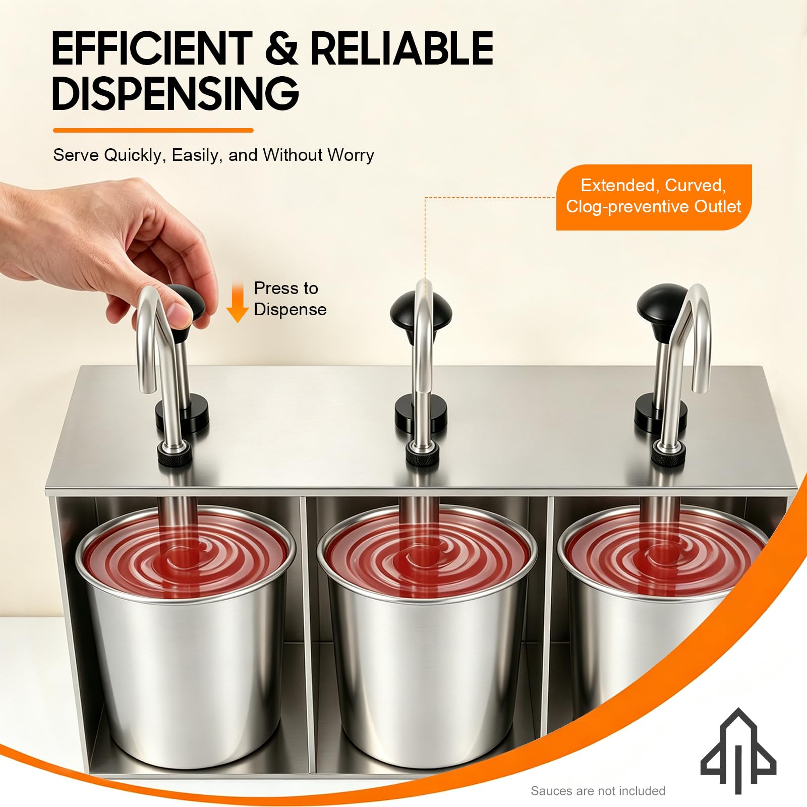TiryyDrela Dispenser Salse Inox 3x4 L con Pompa