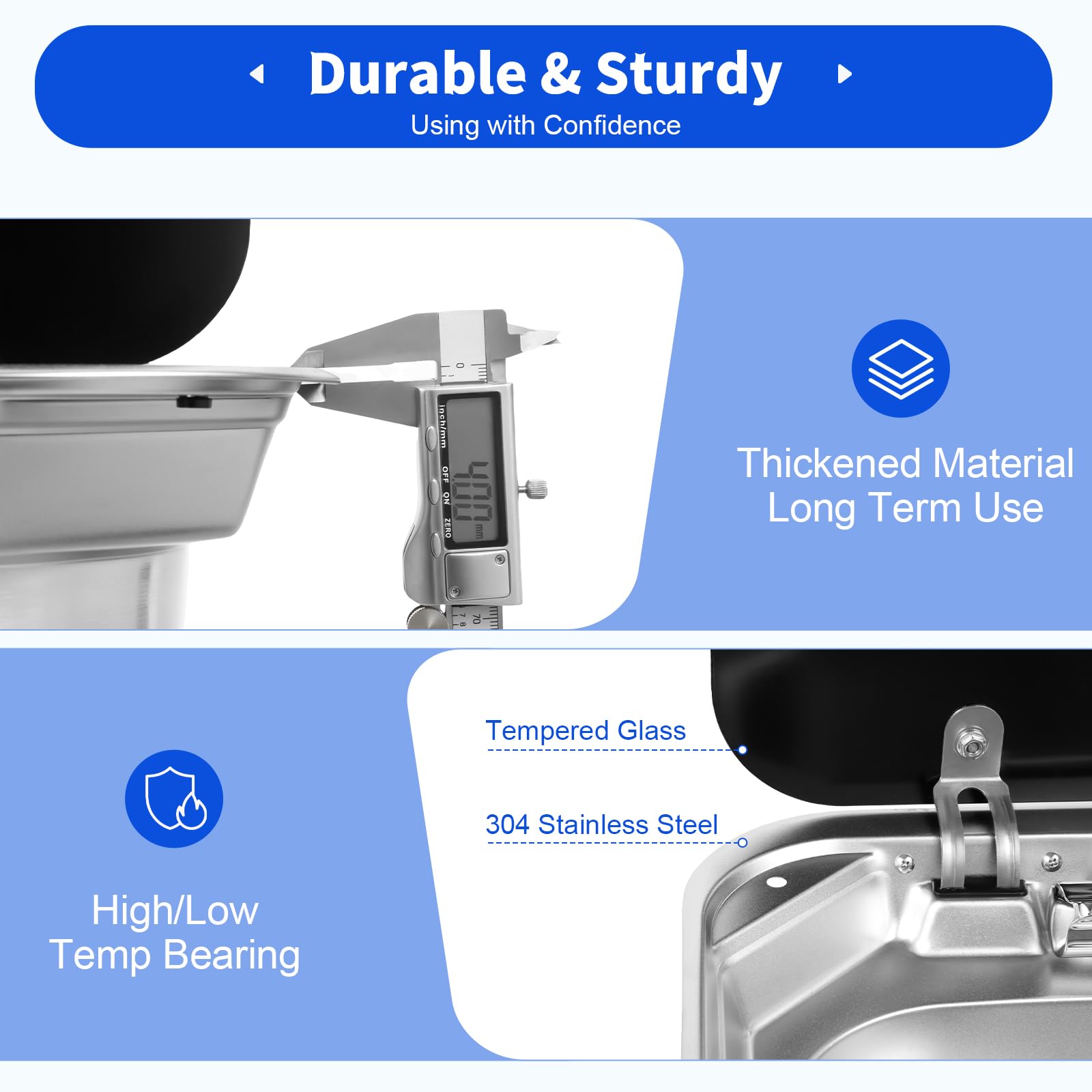 TiryyDrela lavello camper incasso inox con rubinetto vetro