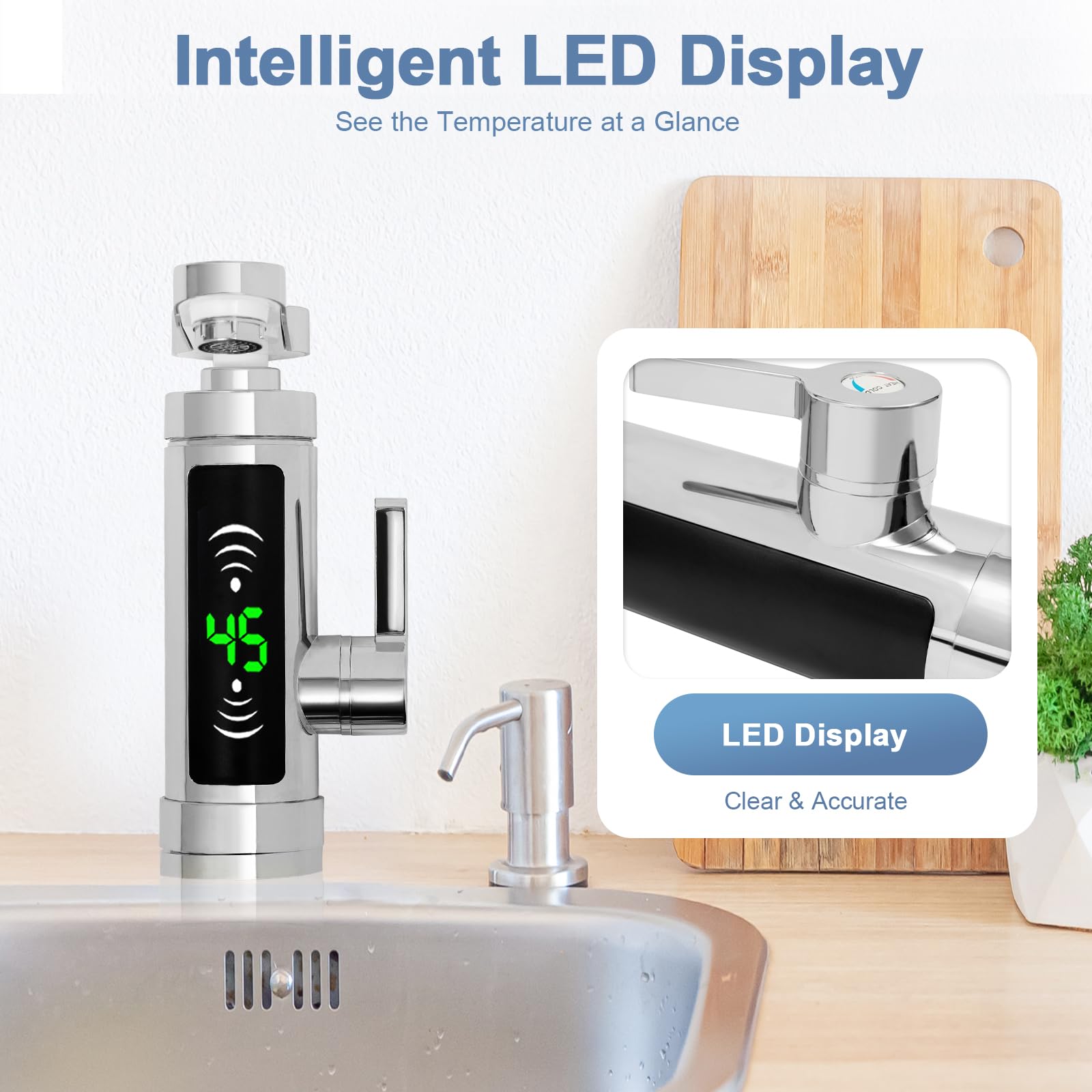 TiryyDrela Rubinetto Elettrico Istantaneo 3000W Display