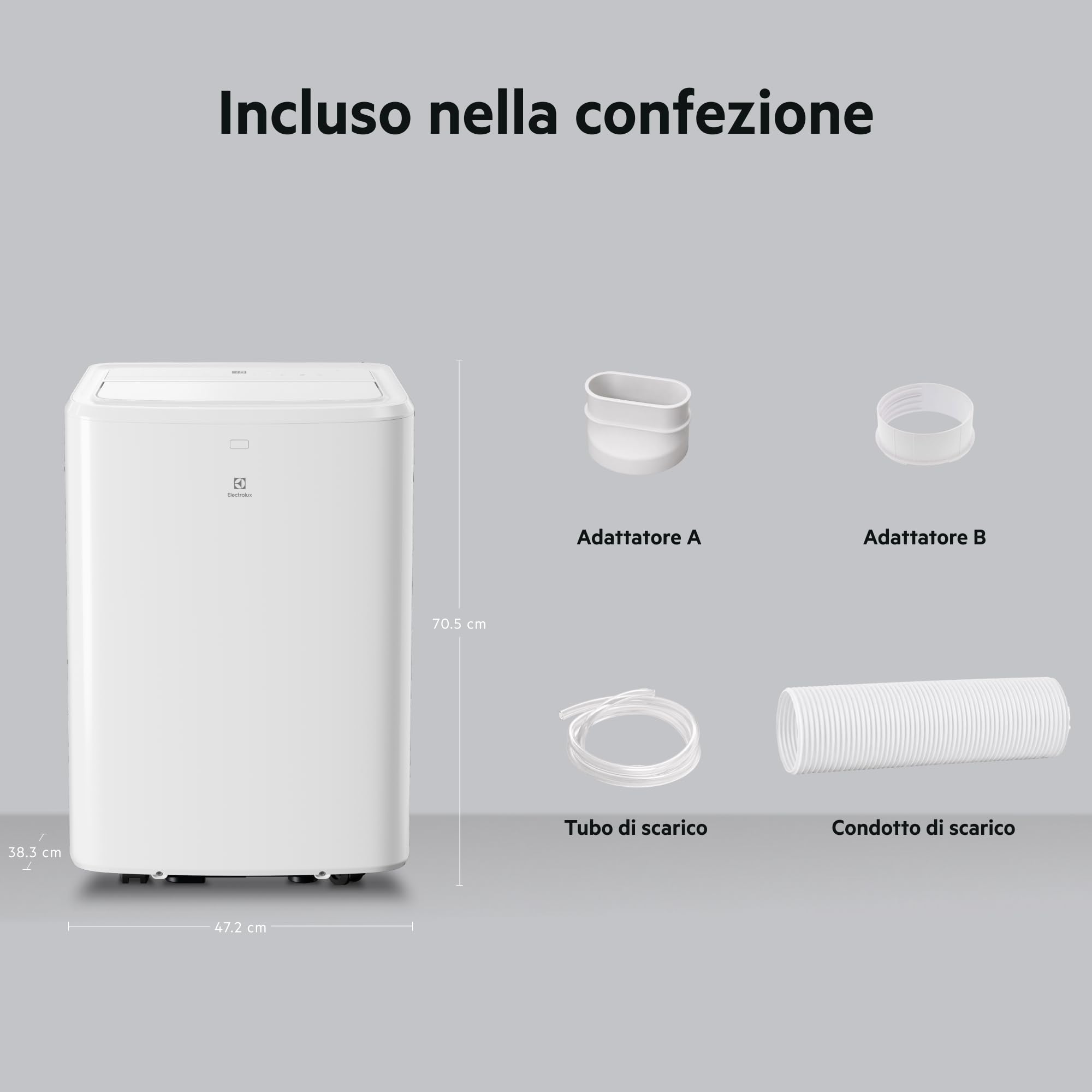 Electrolux Comfort 600 EXP26U339AW condizionatore portatile 9000 BTU