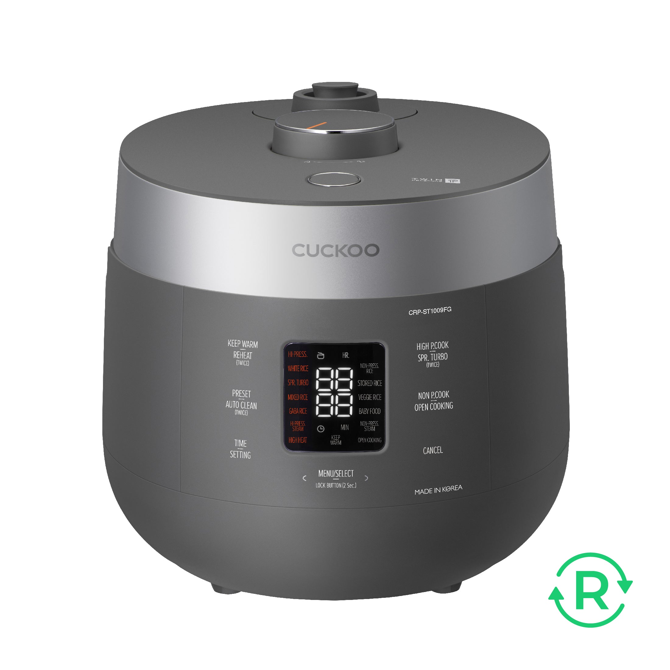 CUCKOO CRP-ST0609F Cuociriso Twin Pressure 6 Tazze Grigio