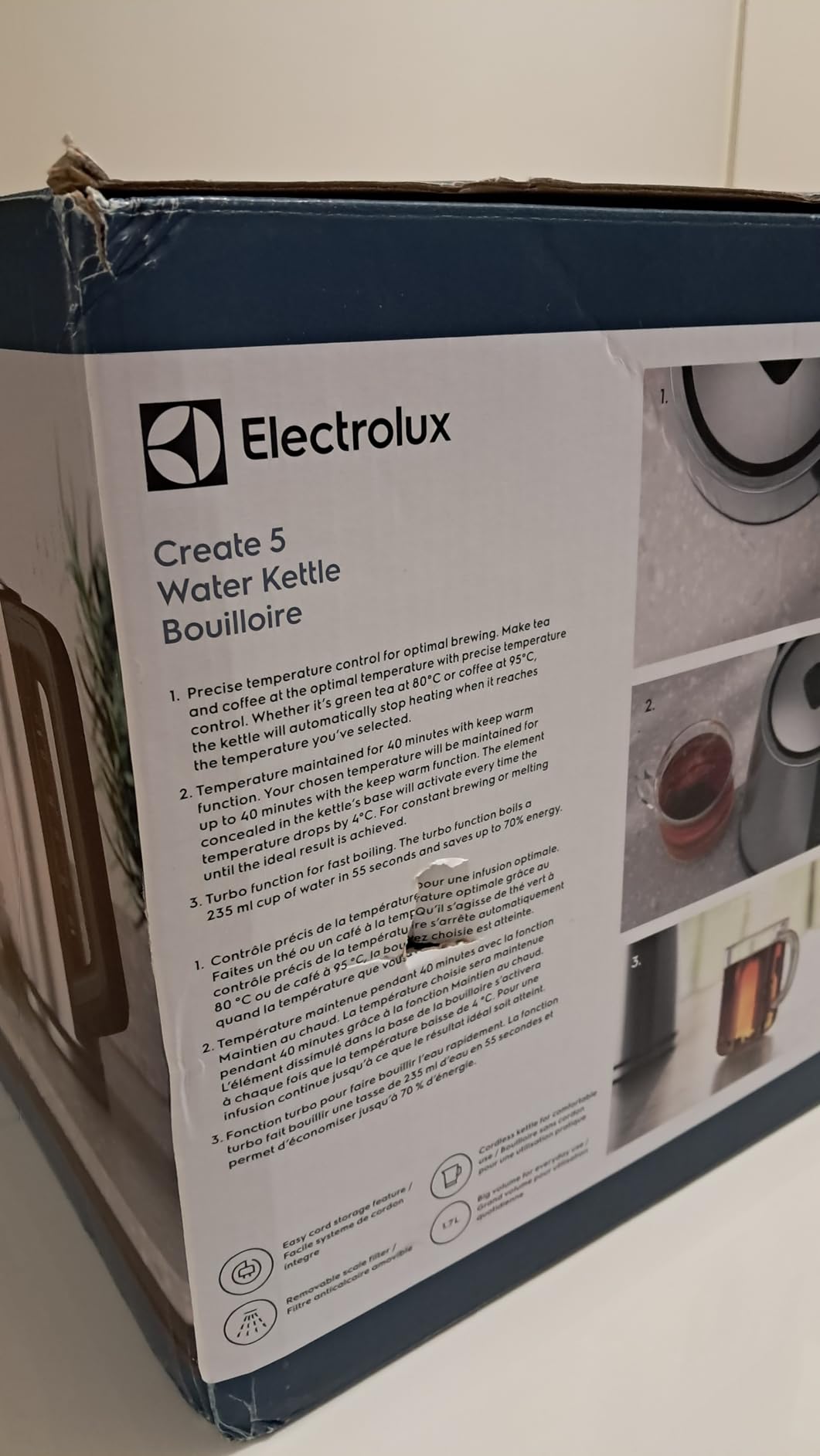 Electrolux E5K1-6ST bollitore elettrico Inox 1,7 L
