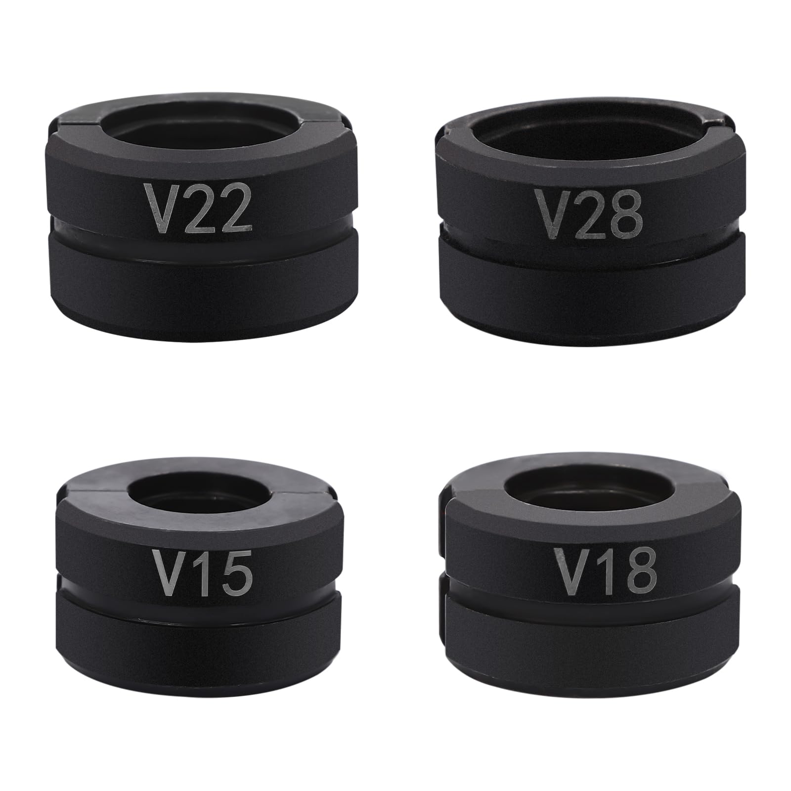 TiryyDrela set 4 ganasce crimpare V15 18 22 28 mm nero