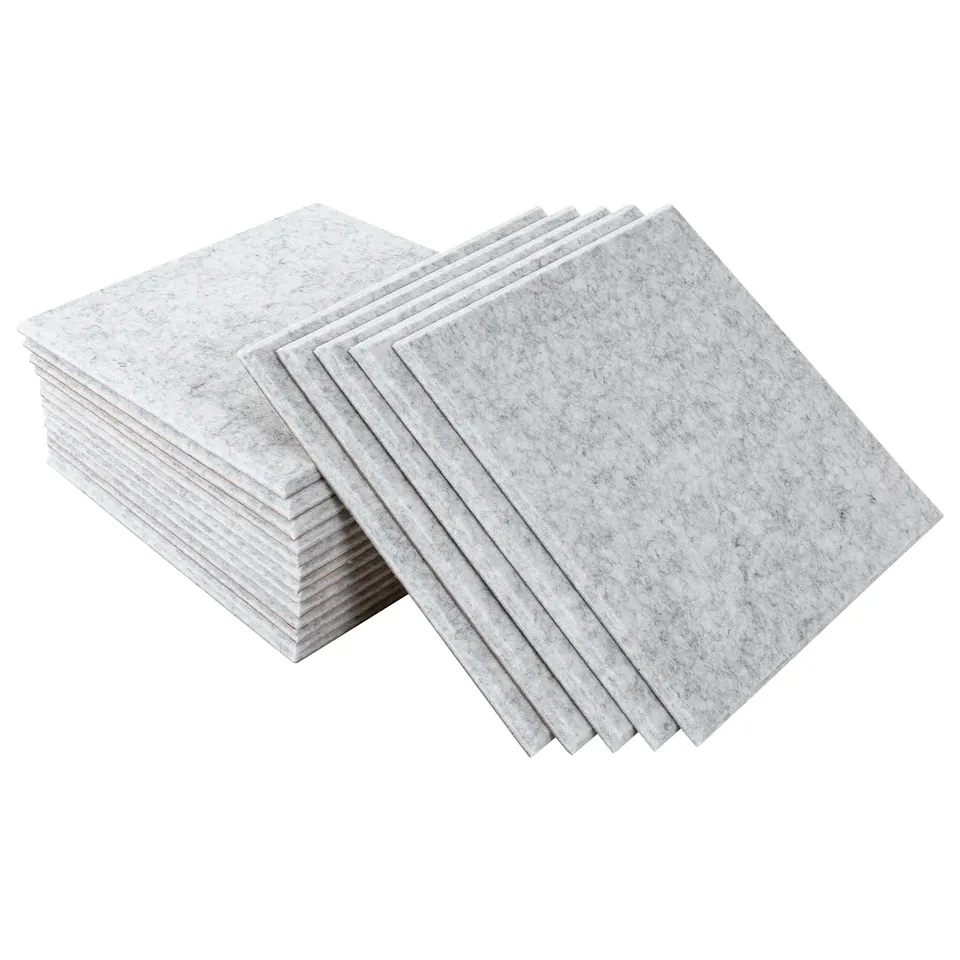 TiryyDrela Pannelli Acustici 30x30 cm Argento 18 Pezzi Fonoassorbenti