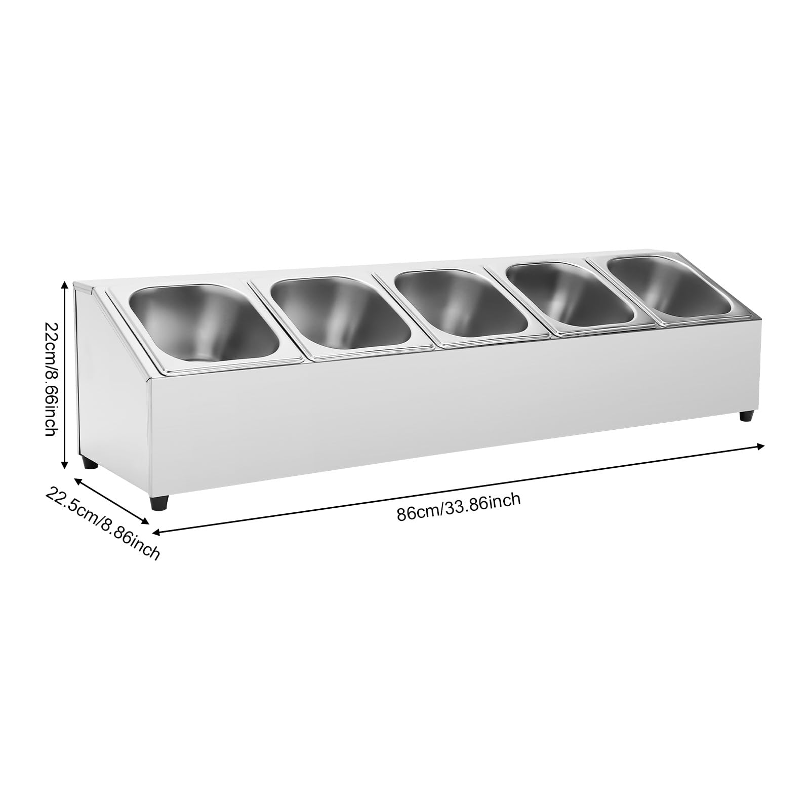 TiryyDrela Portaspezie Acciaio Inox 5 Barattoli 1,5 L