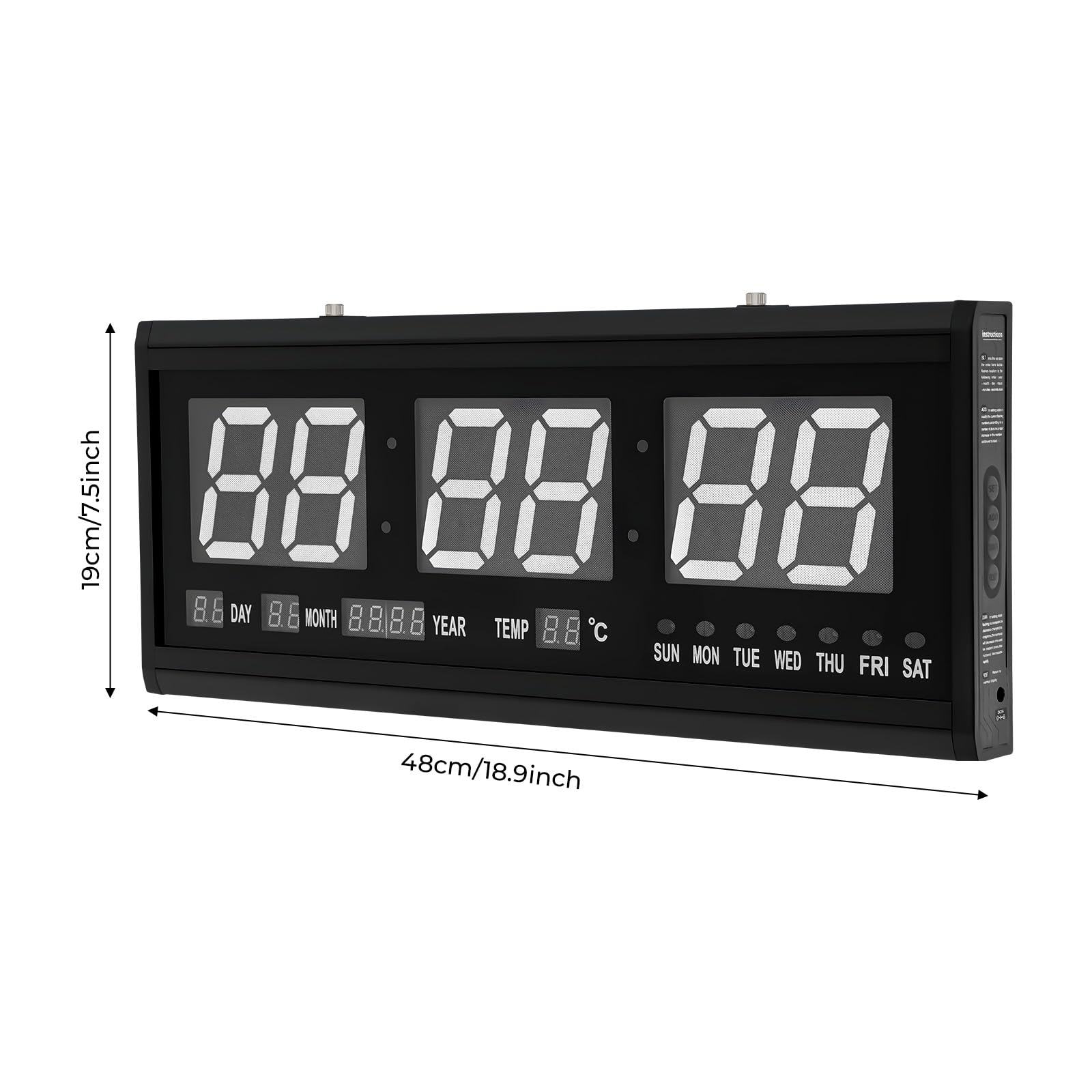 TiryyDrela Orologio Parete Digitale LED Data Temperatura