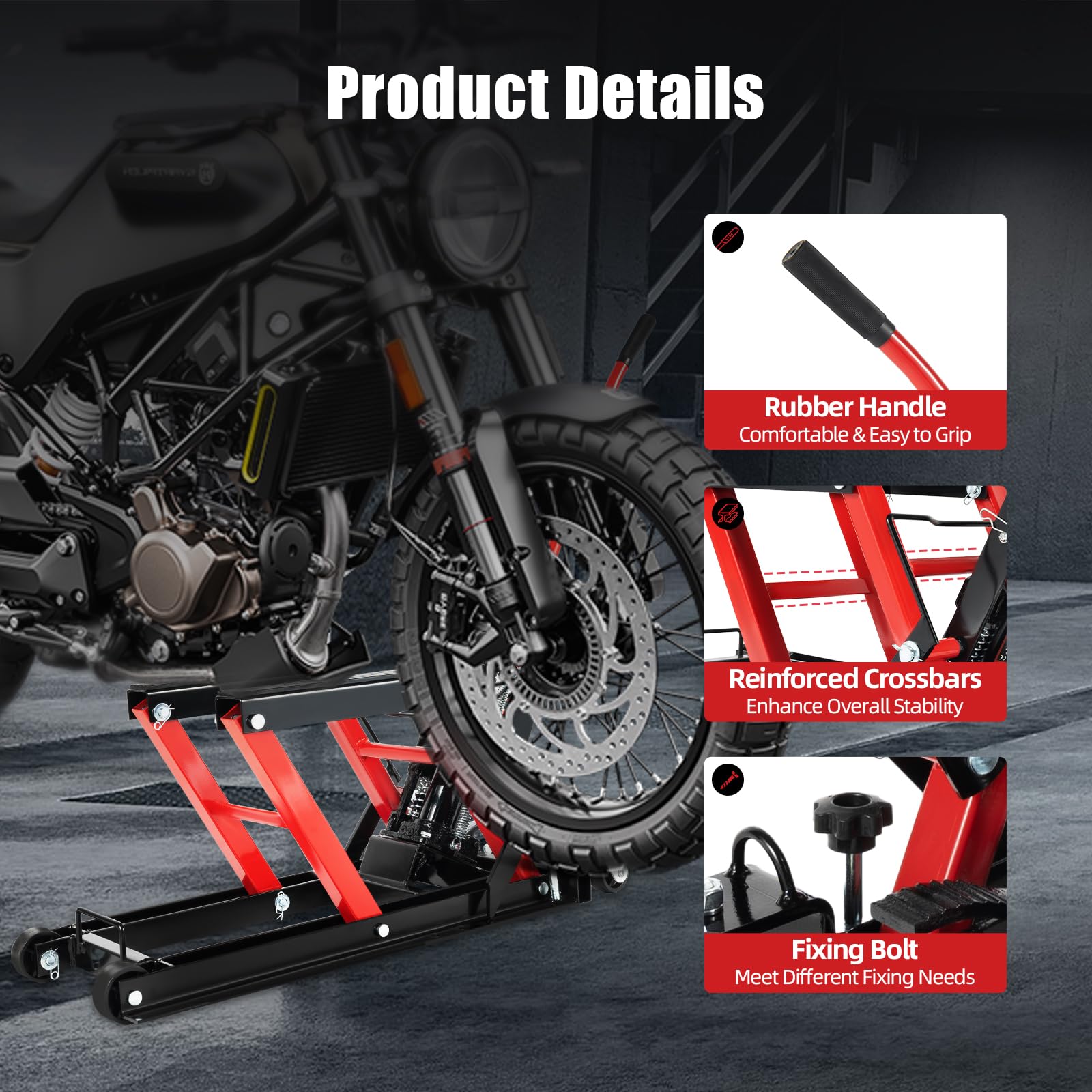 TiryyDrela Cric Moto Idraulico 680 kg Sollevatore 115-365 mm