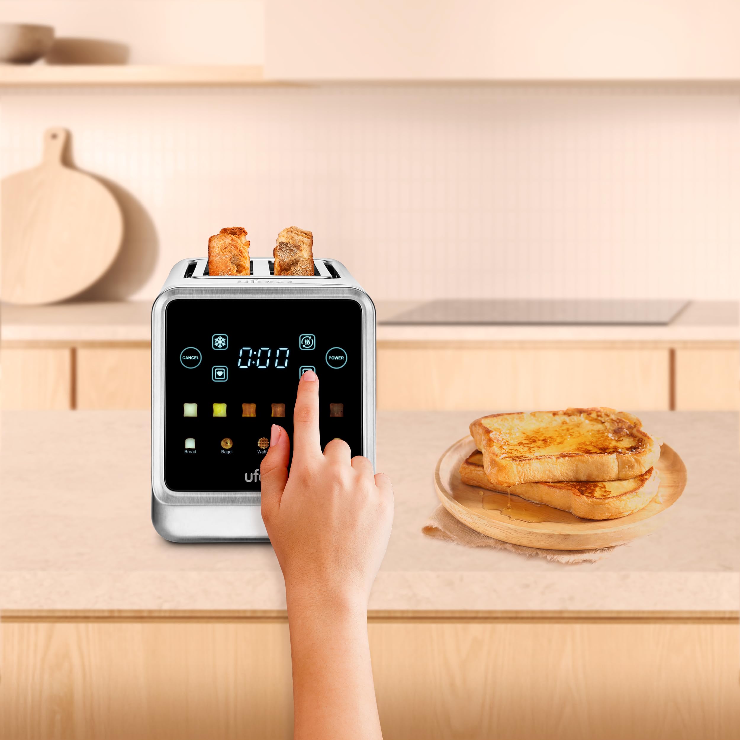Ufesa One Touch Duo tostapane 2 fessure 6 livelli inox