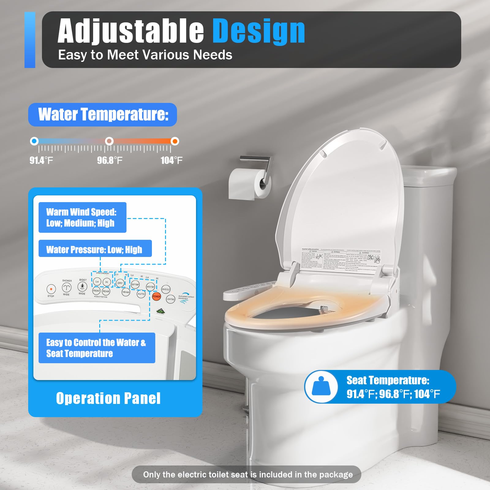 TiryyDrela Sedile WC Giapponese Elettrico con Bidet Riscaldato
