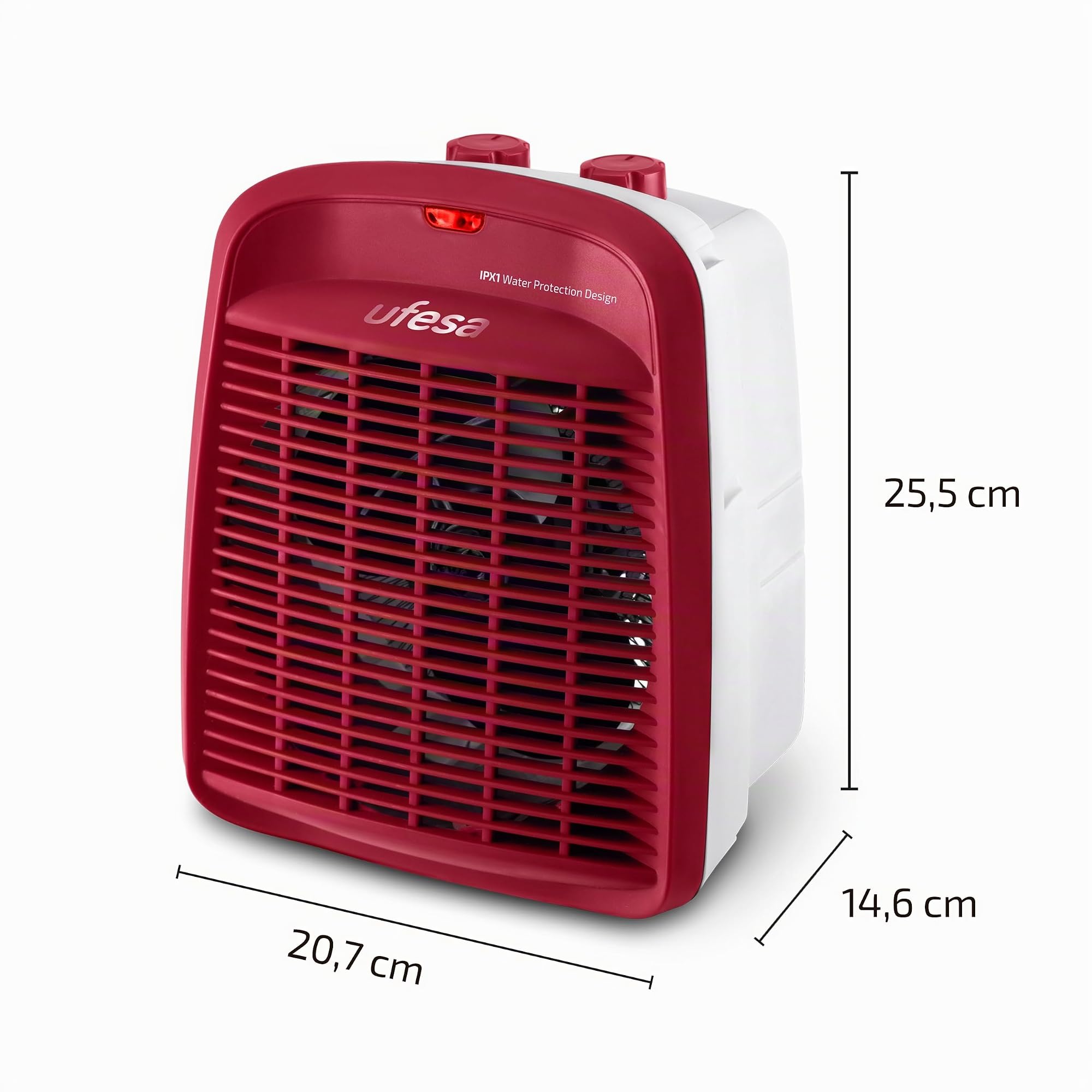 Ufesa Persei termoventilatore 2000W rosso bagno IPX1