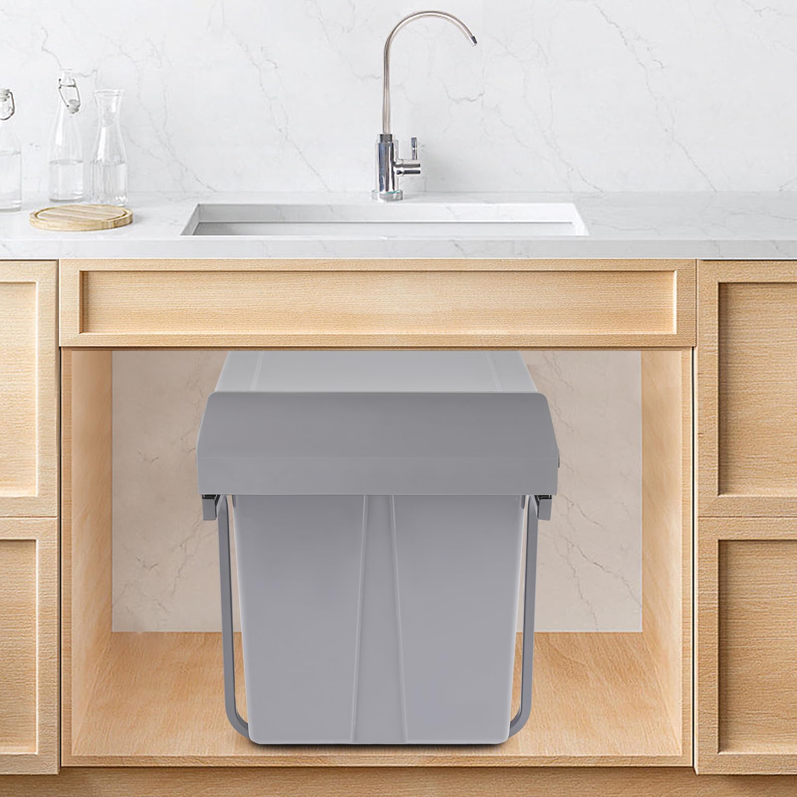 TiryyDrela Pattumiera Incasso Cucina Doppia 2x20 L Grigia