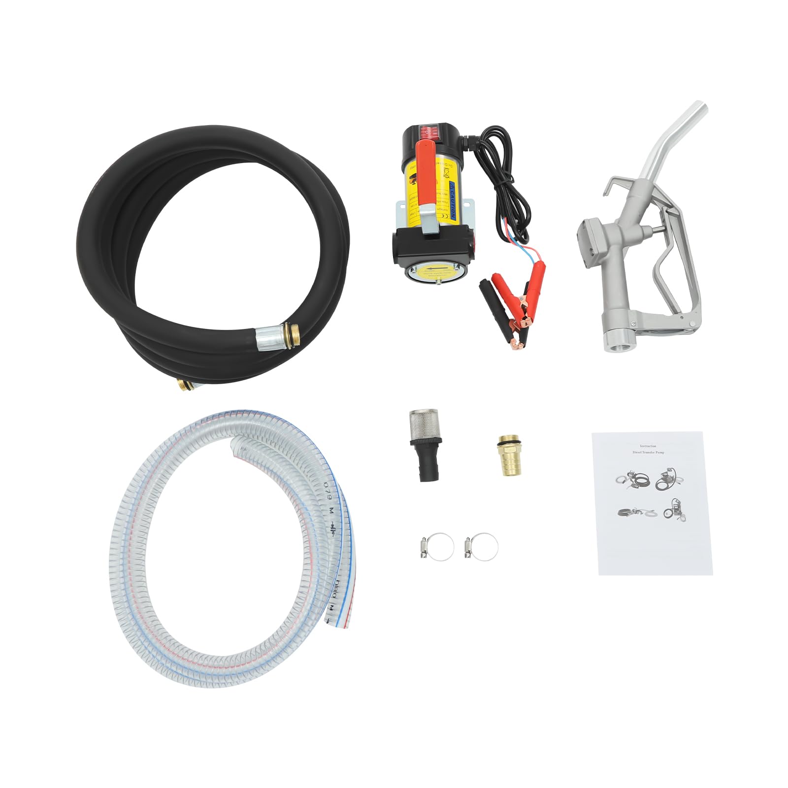 TiryyDrela Pompa Gasolio 12V 200W con Pistola Autoadescante