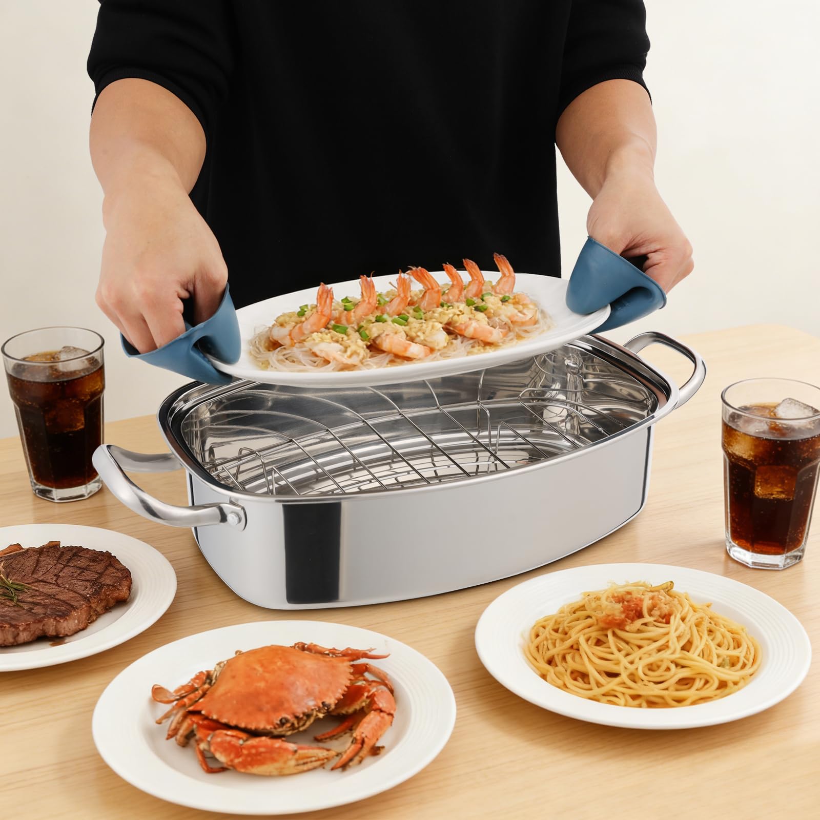 TiryyDrela Pentola a Vapore Acciaio Inox 6L per Induzione