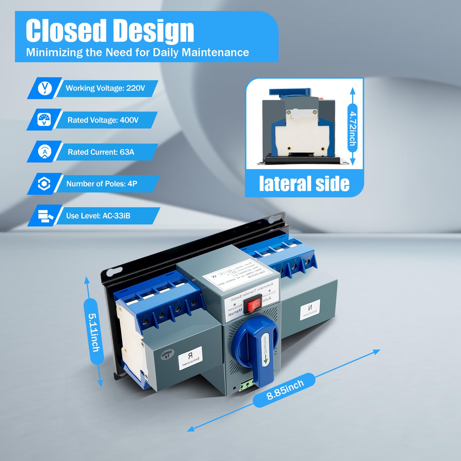 TiryyDrela ATS 4P 63A Interruttore Trasferimento Automatico 400V