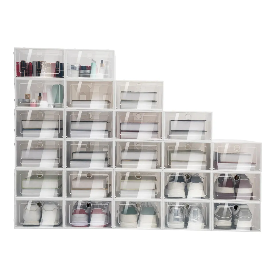 TiryyDrela Scatole Scarpe Trasparenti Set 24 Pezzi Impilabili