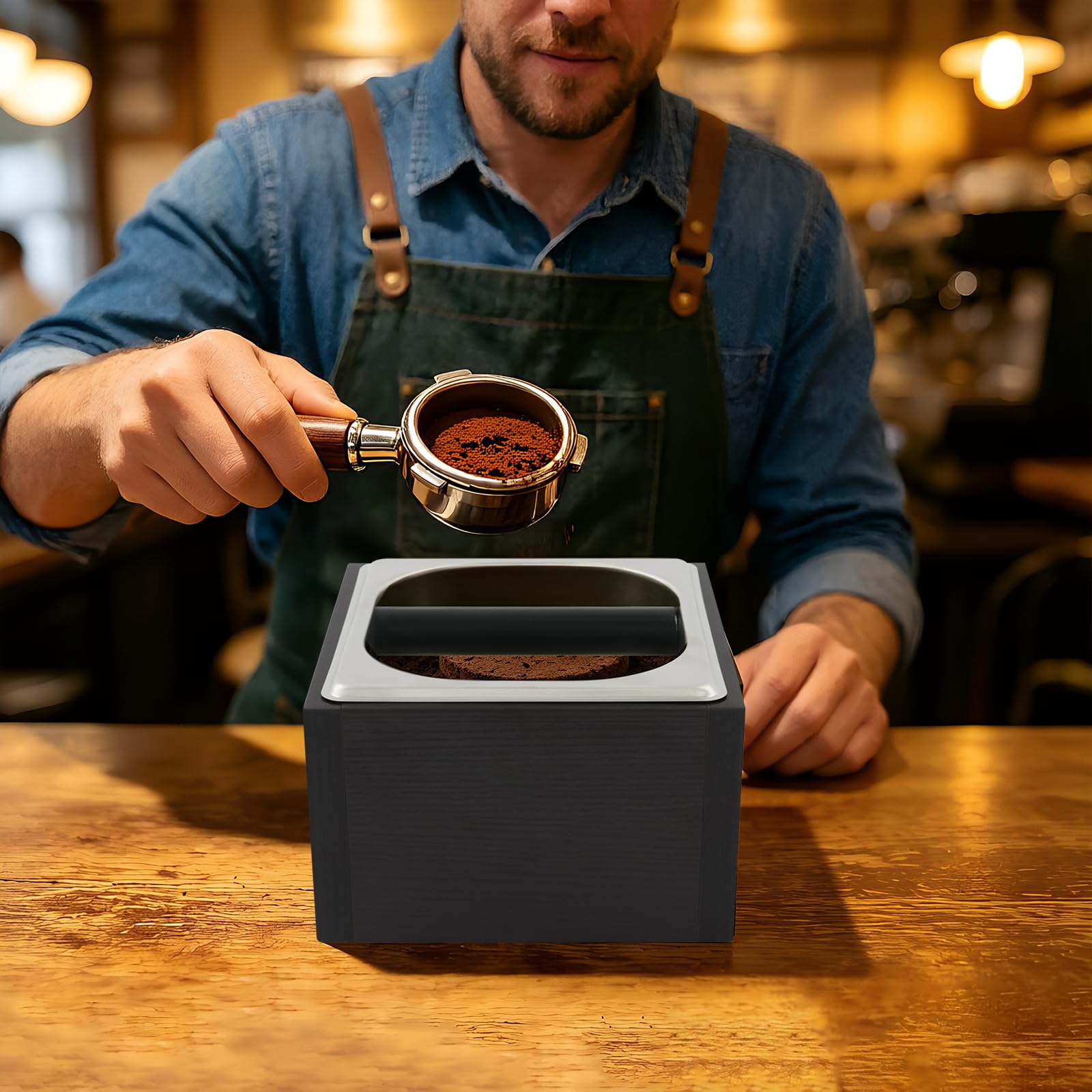 TiryyDrela Knock Box Caffè 1500 ml Acciaio Inox Antiscivolo