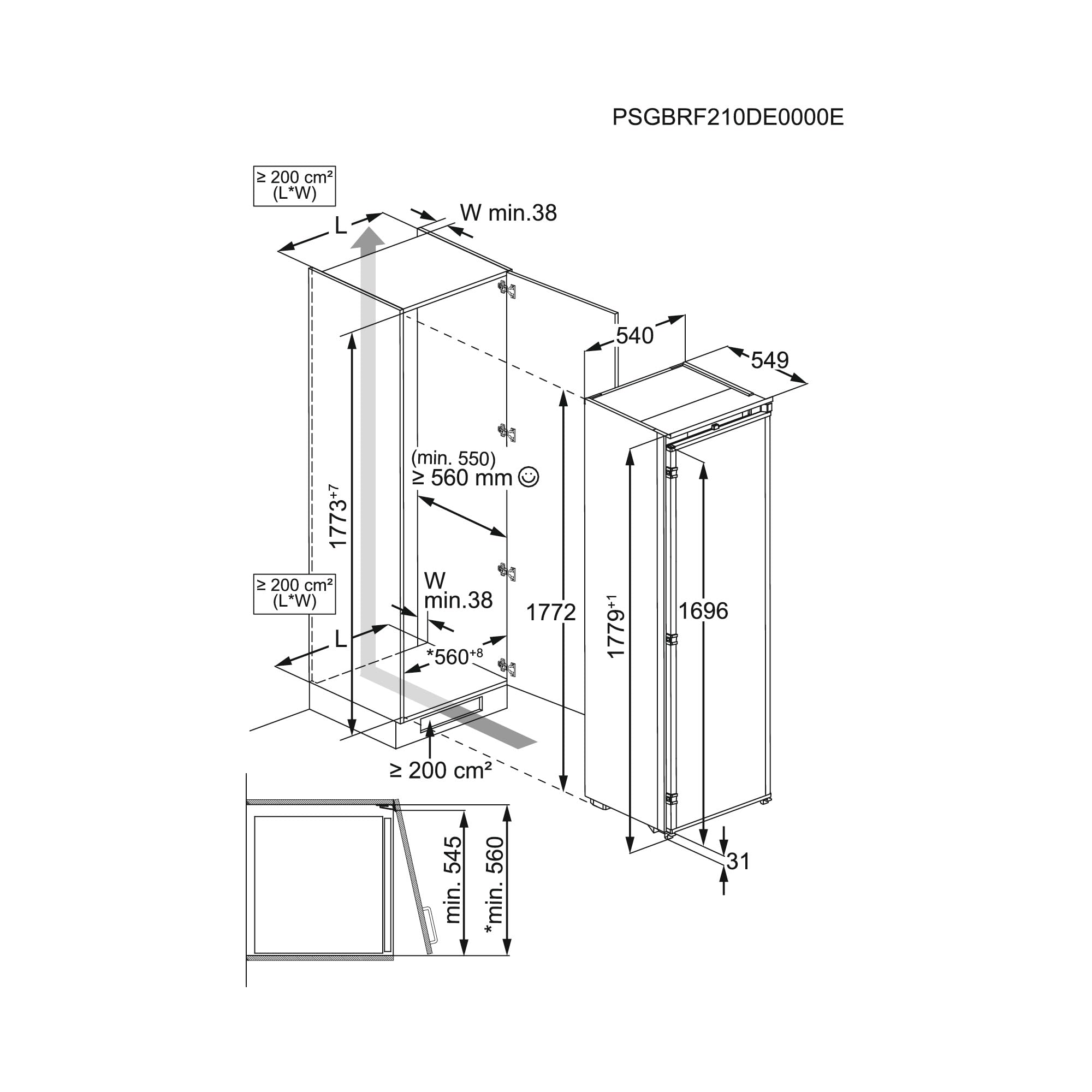 Electrolux Serie 600 ERD6DE18S4 frigorifero incasso 310 L