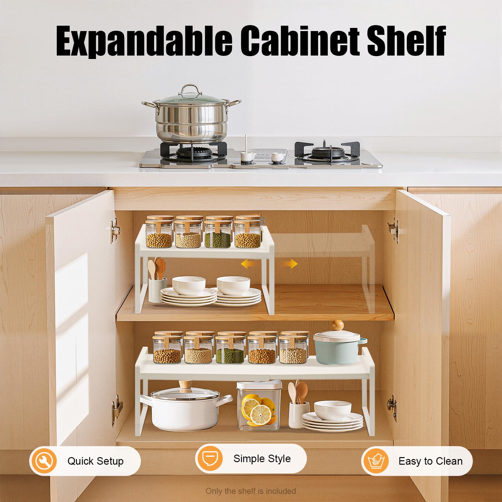 TiryyDrela Scaffale Allungabile Mensola Cucina 34-63 cm 10 kg
