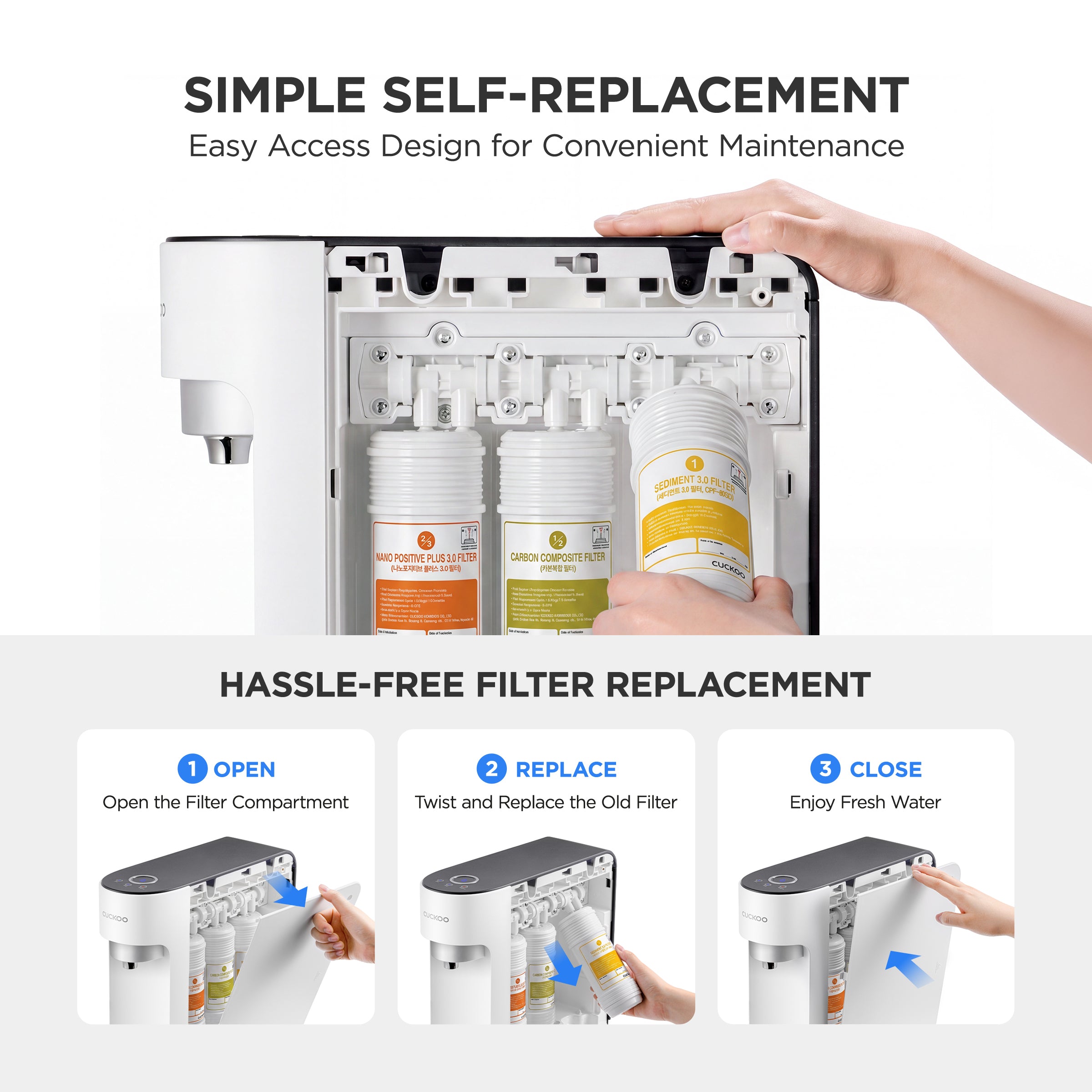 Cuckoo CP-U011W depuratore acqua da banco tankless nanofiltrazione