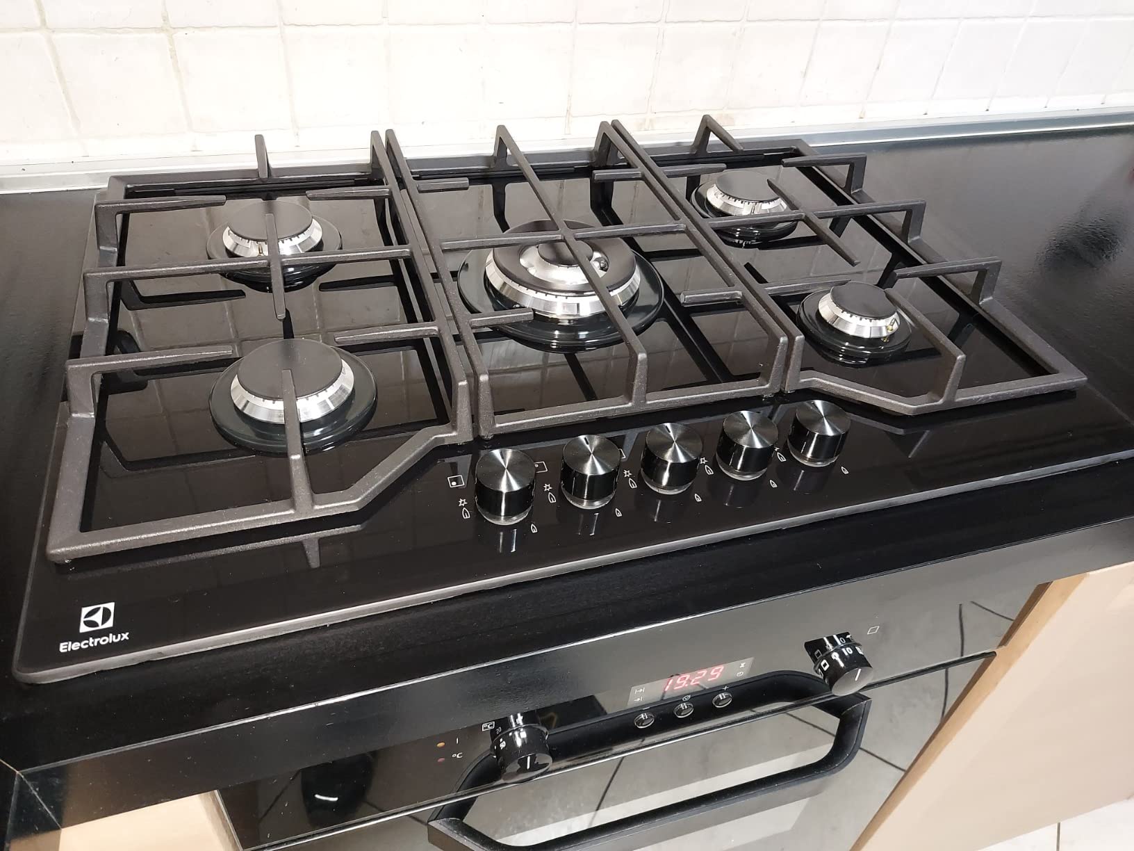 Electrolux Serie 600 EGG7536K piano gas 75 cm nero 5 fuochi