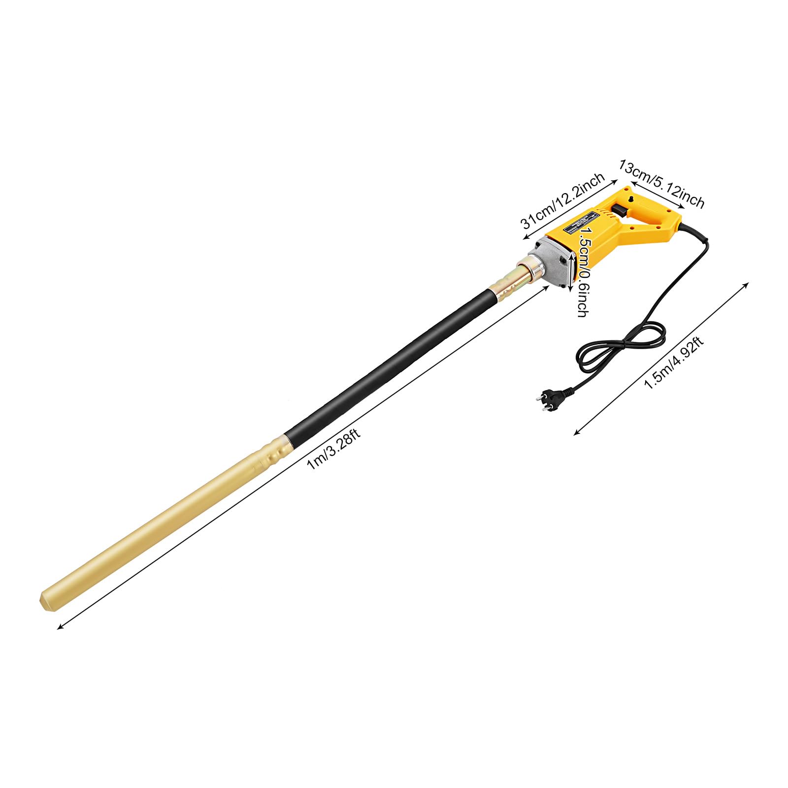 TiryyDrela Vibratore Calcestruzzo 800W Ago 1M Professionale