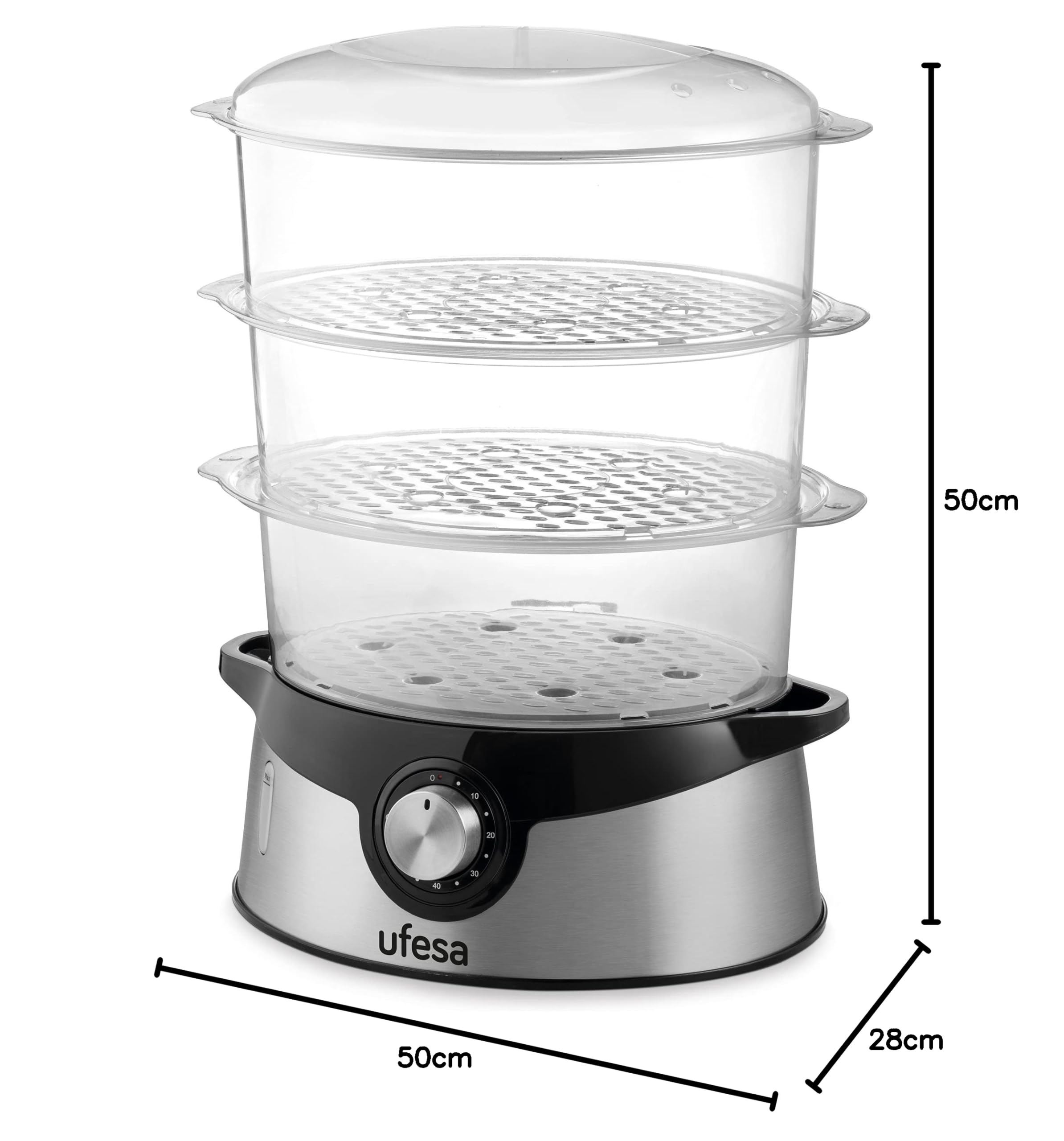 Ufesa CV4000 vaporiera elettrica 9 L 800 W 3 vassoi timer 60 min