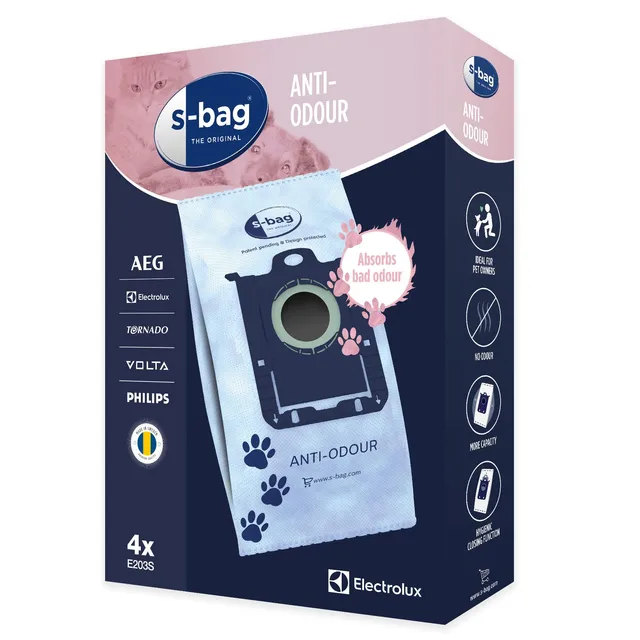 Electrolux E203S S-bag sacchetti aspirapolvere 4 pezzi bianchi