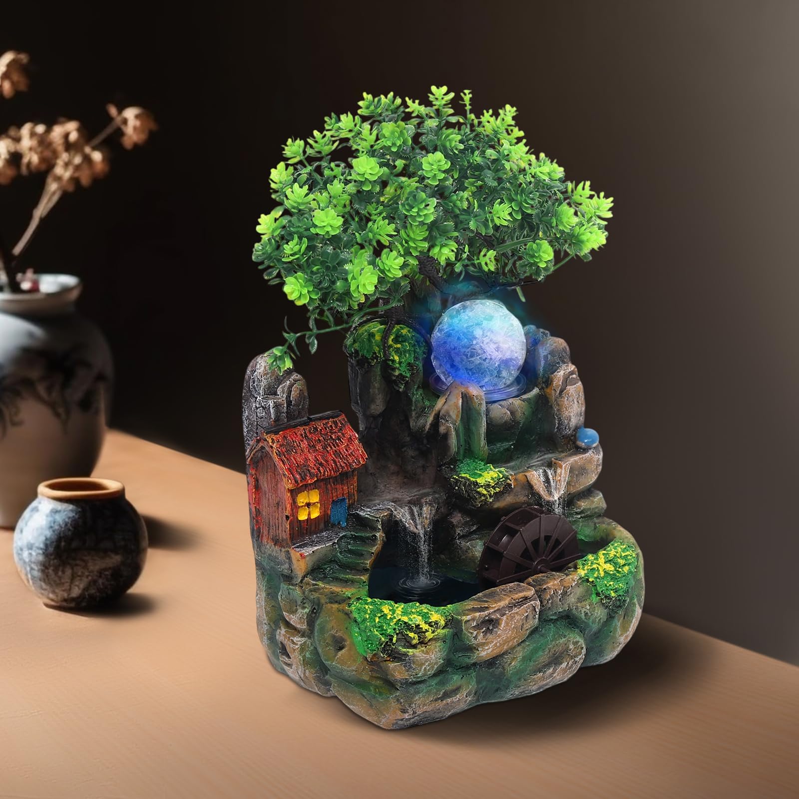 TiryyDrela Fontana da Tavolo Zen LED 27x20x16 cm