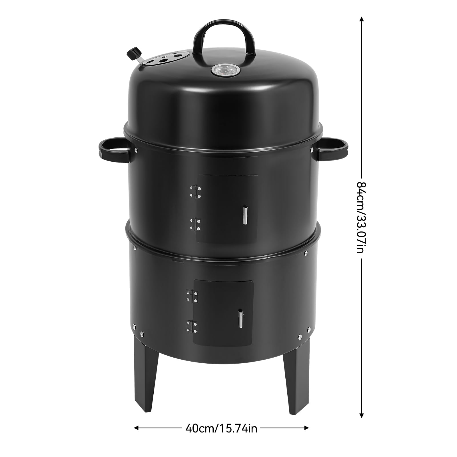 TiryyDrela Smoker Grill Barbecue Carbone Nero 2 Livelli 40x84 cm