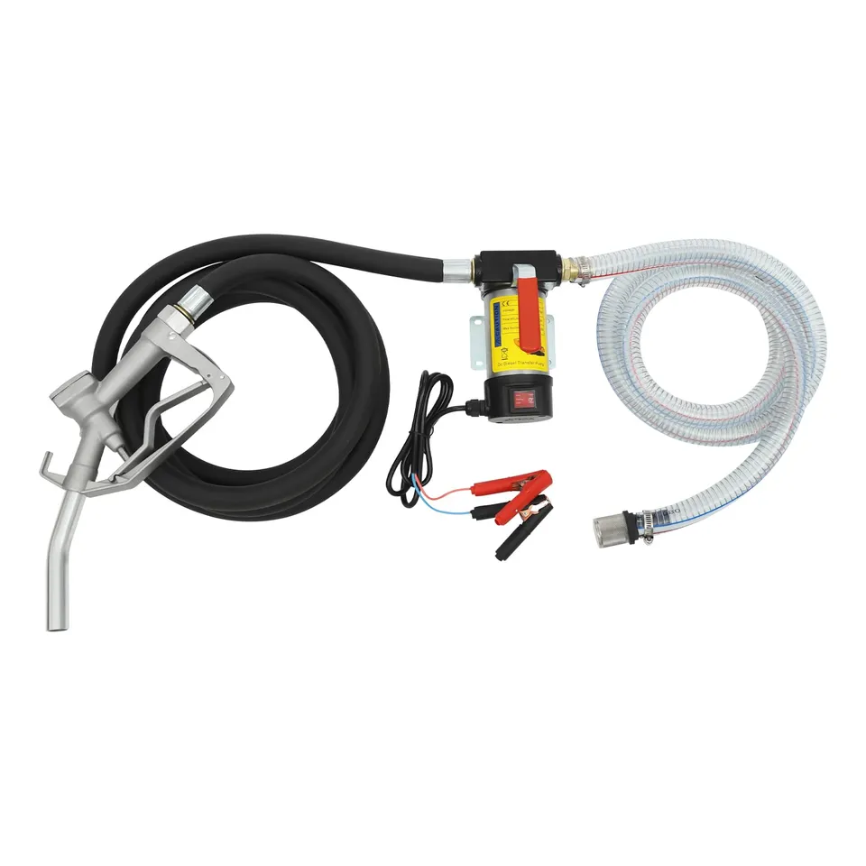TiryyDrela Pompa Gasolio 12V 200W con Pistola Autoadescante
