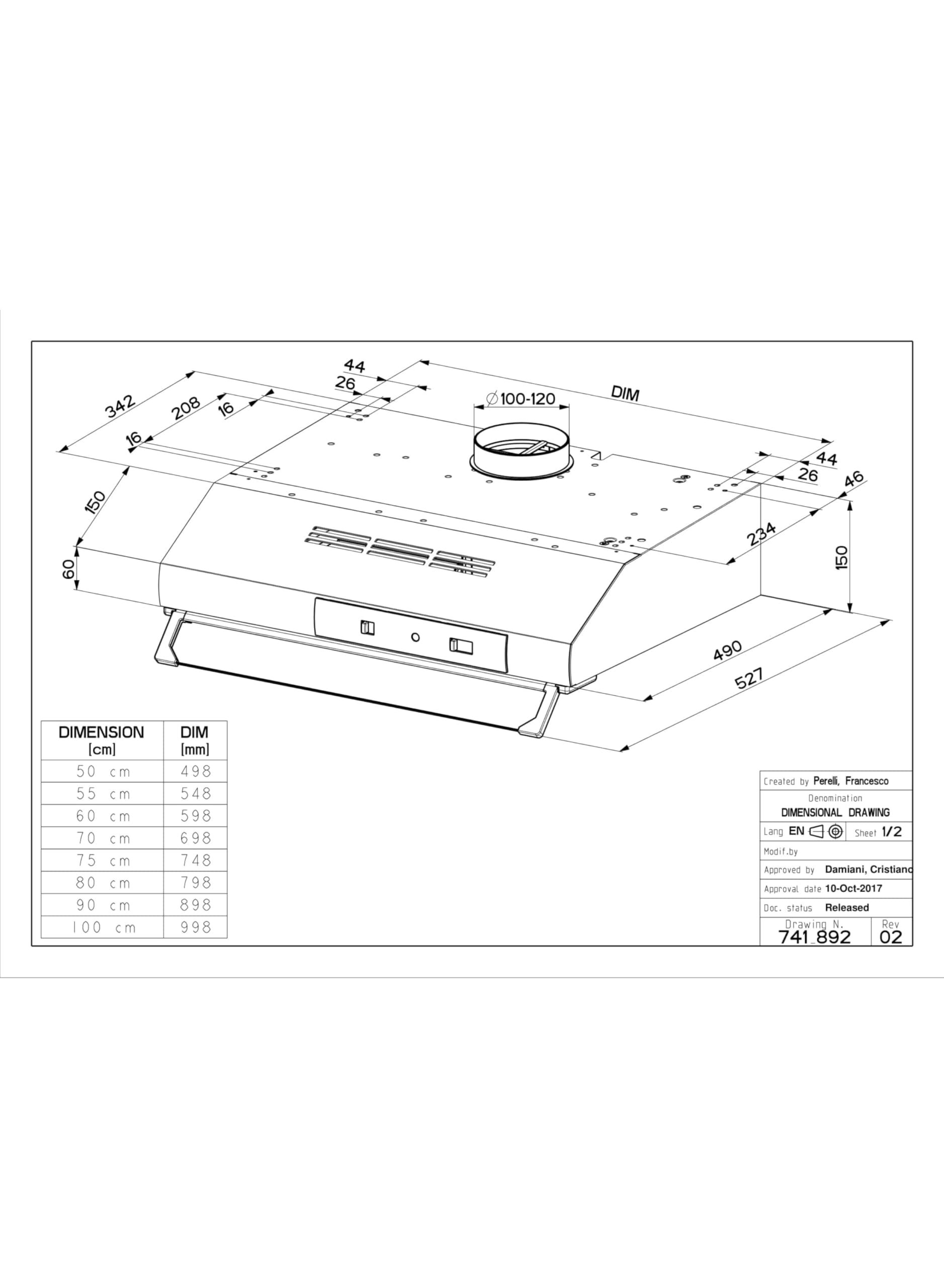 Faber TCH05 SS19A 741 Cappa Sottopensile 90cm Aspirante