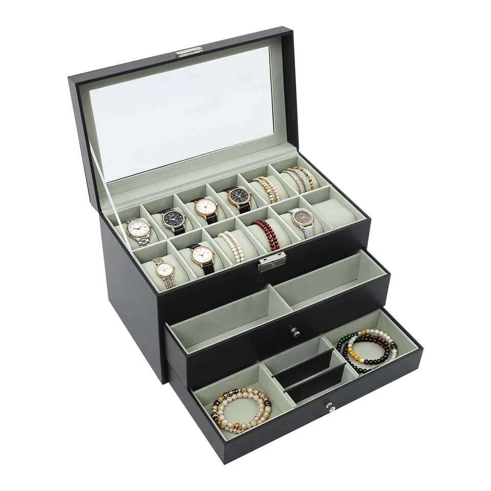 TiryyDrela Portagioie 3 Livelli Nero con Chiave