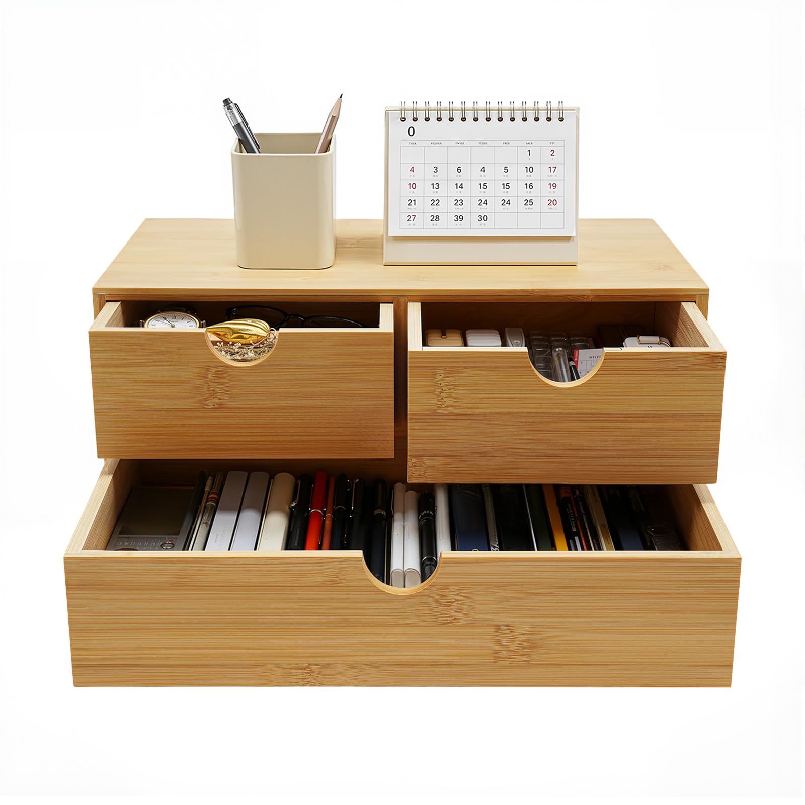 TiryyDrela organizer scrivania bambù 3 cassetti 33x19 cm