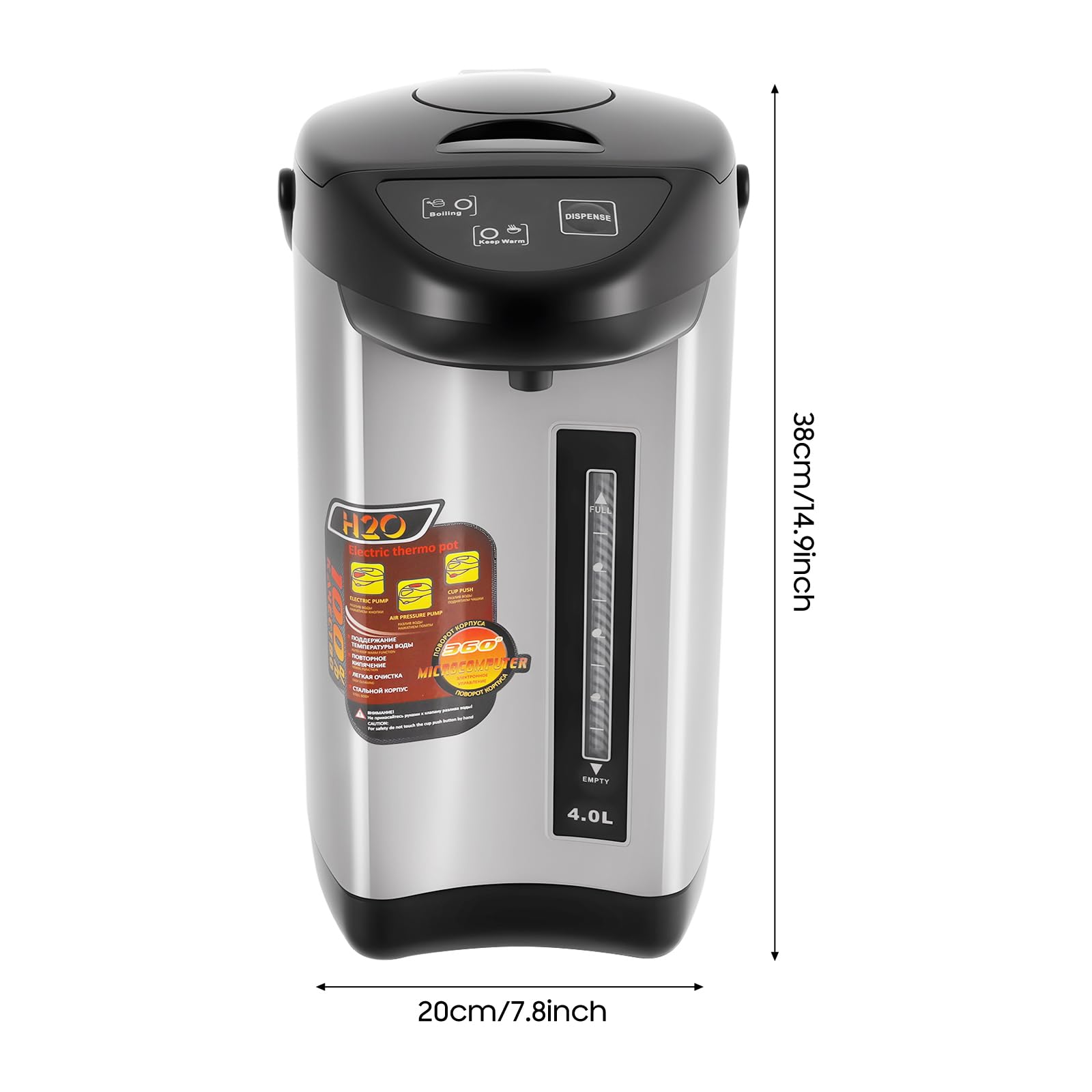 TiryyDrela Bollitore Elettrico 4L Termico 750W Mantenimento