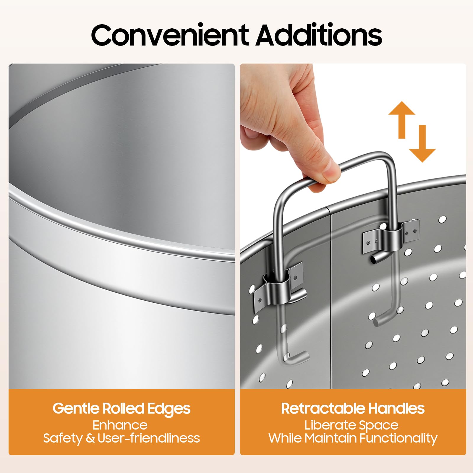 TiryyDrela pentola inox 50 L con cestello e coperchio