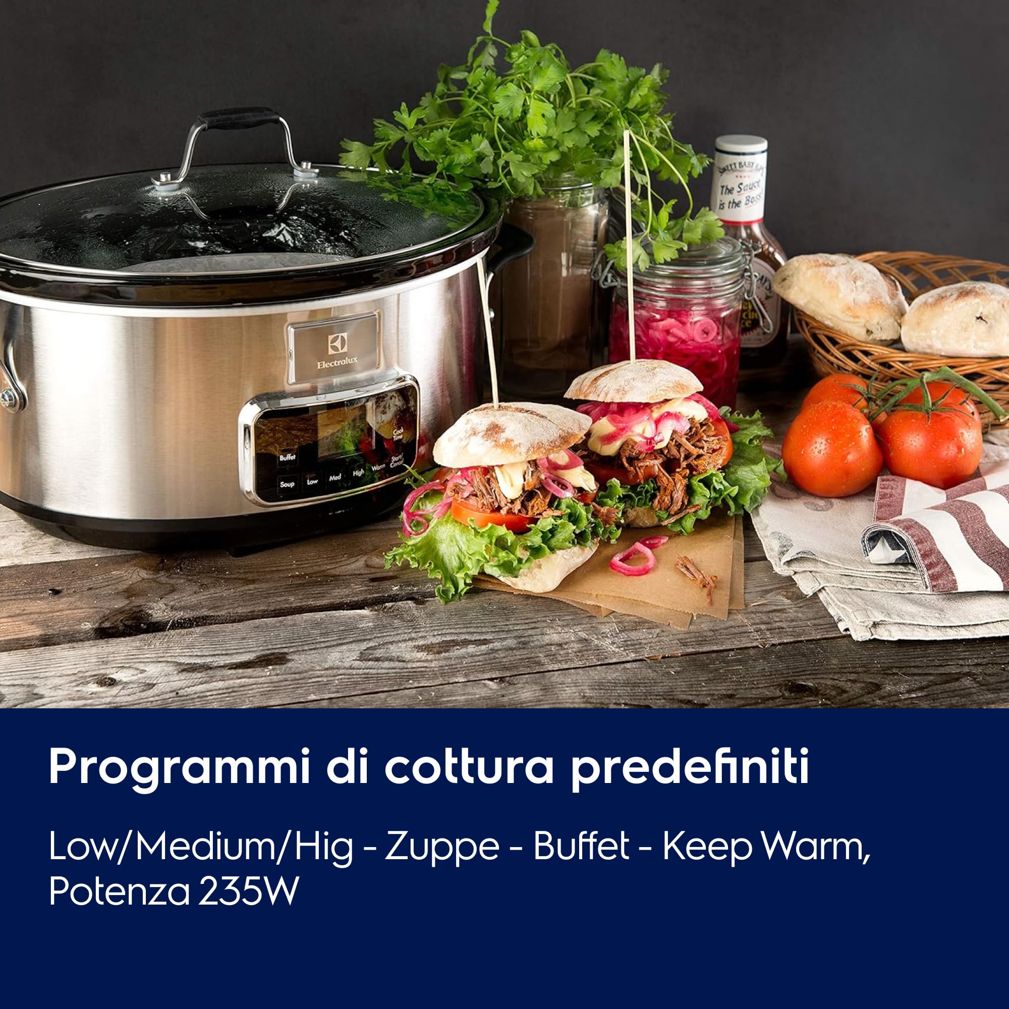 Electrolux ESC7400 slow cooker 6,6 L inox 6 programmi