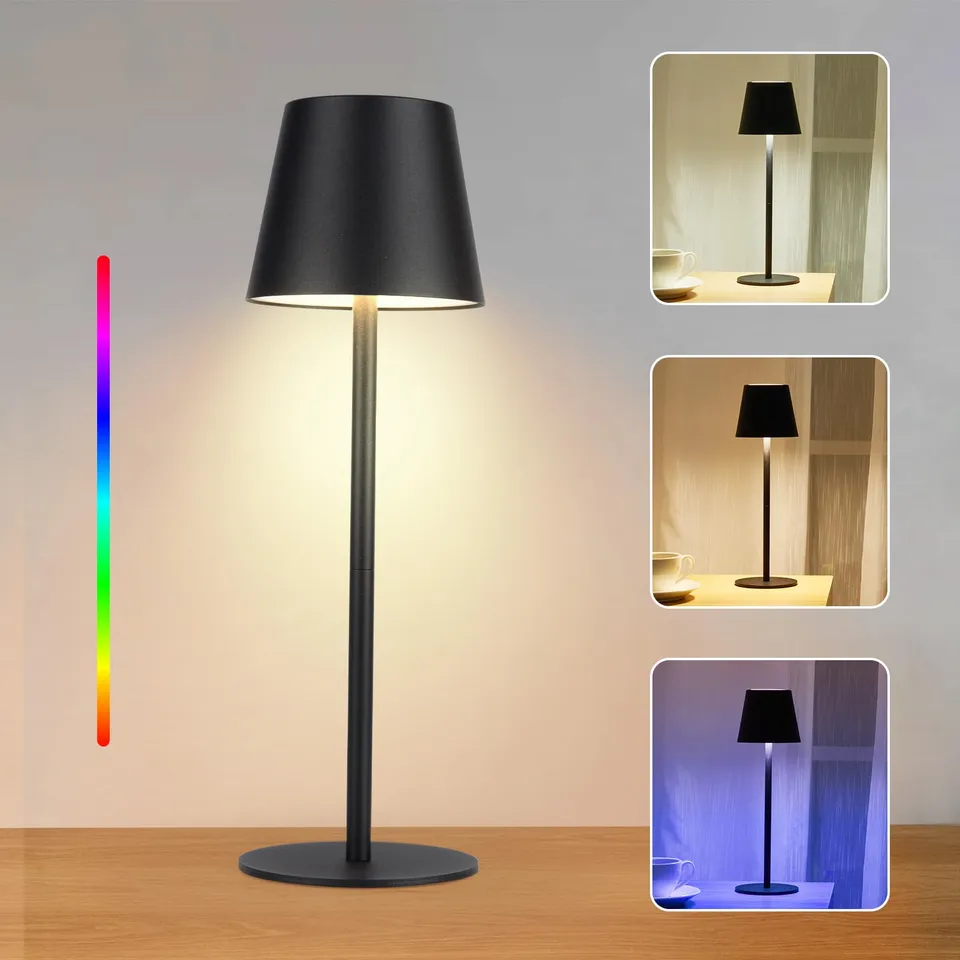 WOWDSGN lampada da tavolo senza fili nera LED ricaricabile