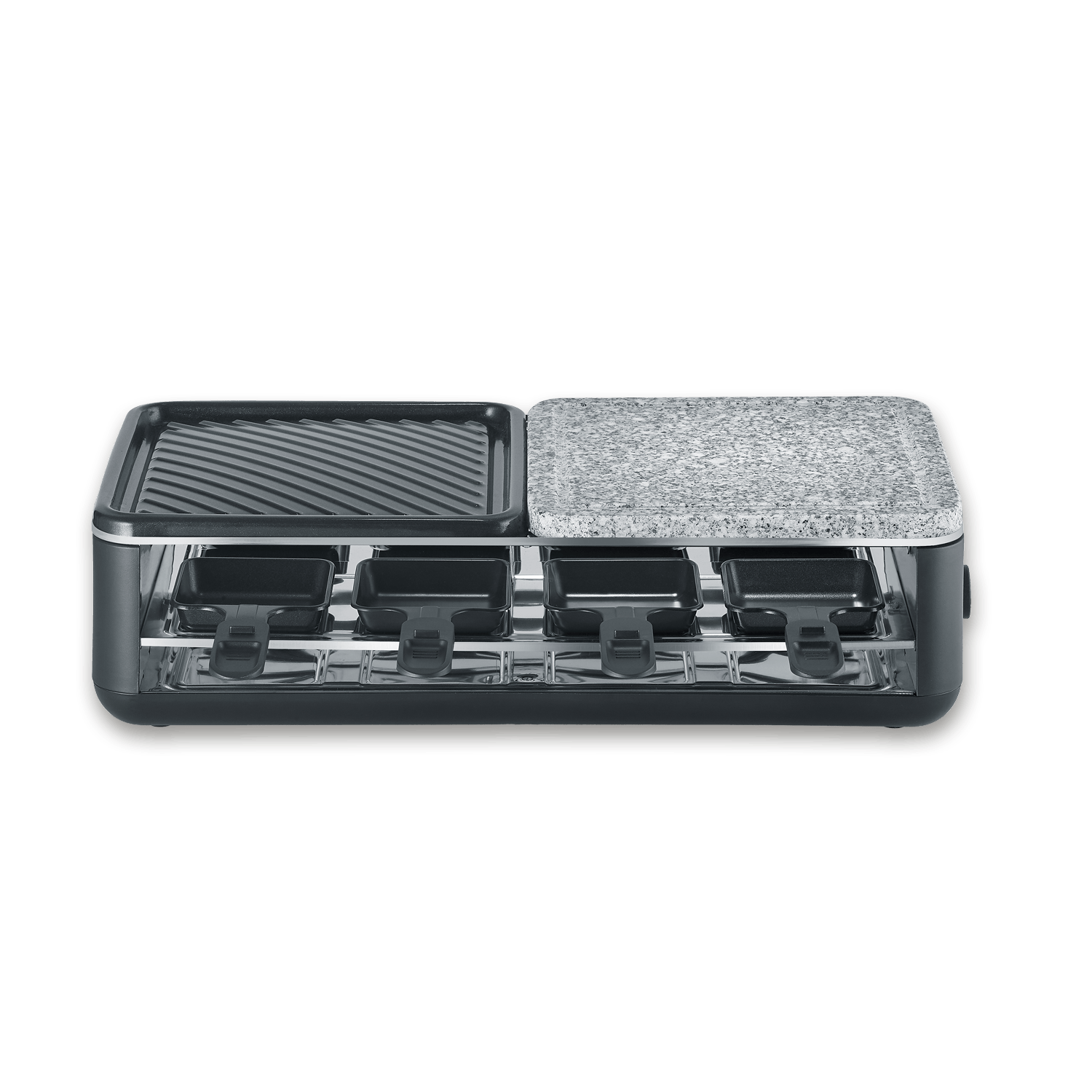SEVO Black Line Lite raclette grill 8 padelle pietra