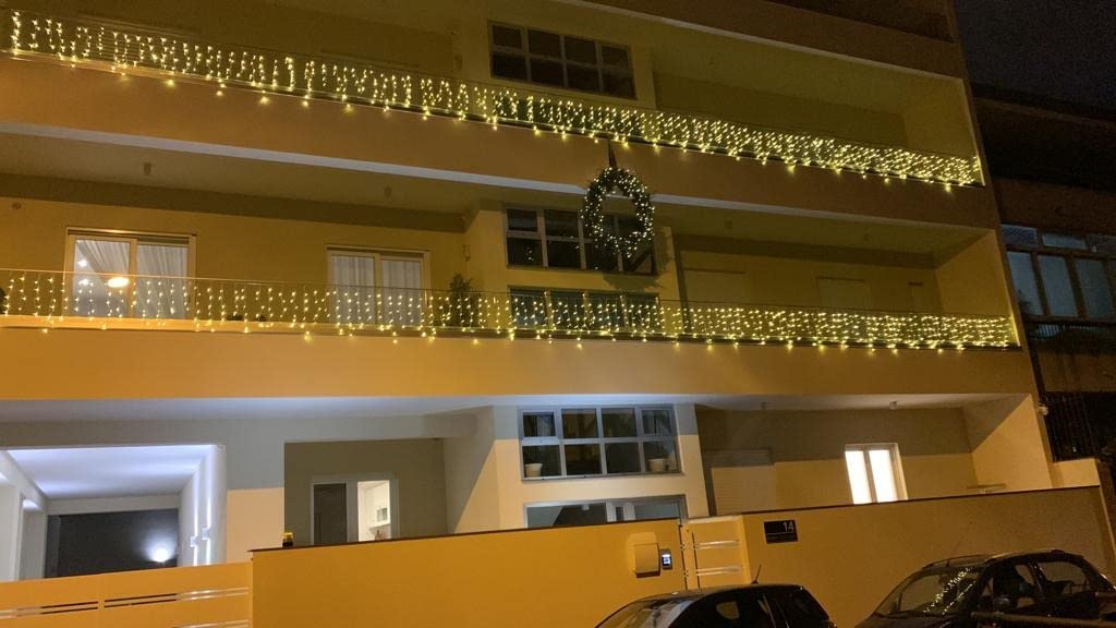 WOWDSGN Tenda Luminosa 10M 440 LED luci Natale bianco caldo