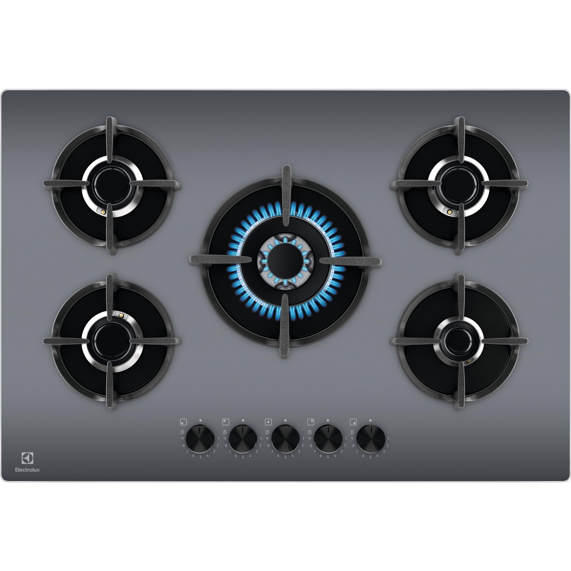 Electrolux Serie 600 EGG7536K piano gas 75 cm nero 5 fuochi