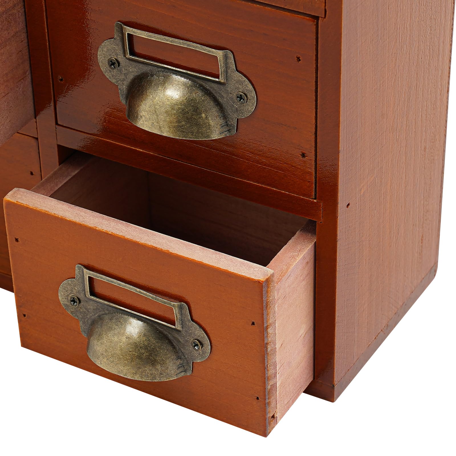 TiryyDrela Scatola 16 Cassetti Legno Marrone Vintage Ufficio