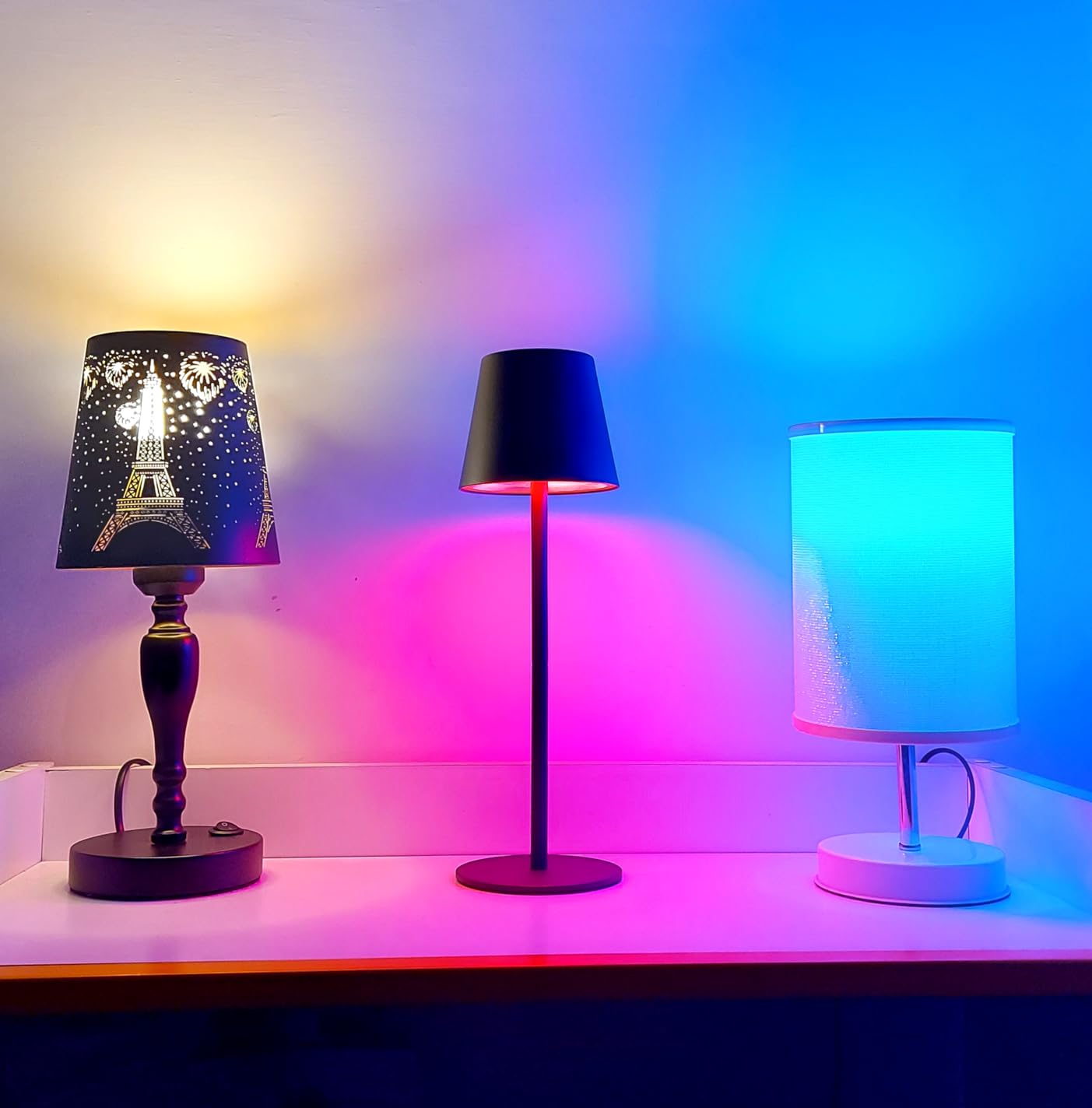 WOWDSGN lampada da tavolo senza fili nera LED ricaricabile