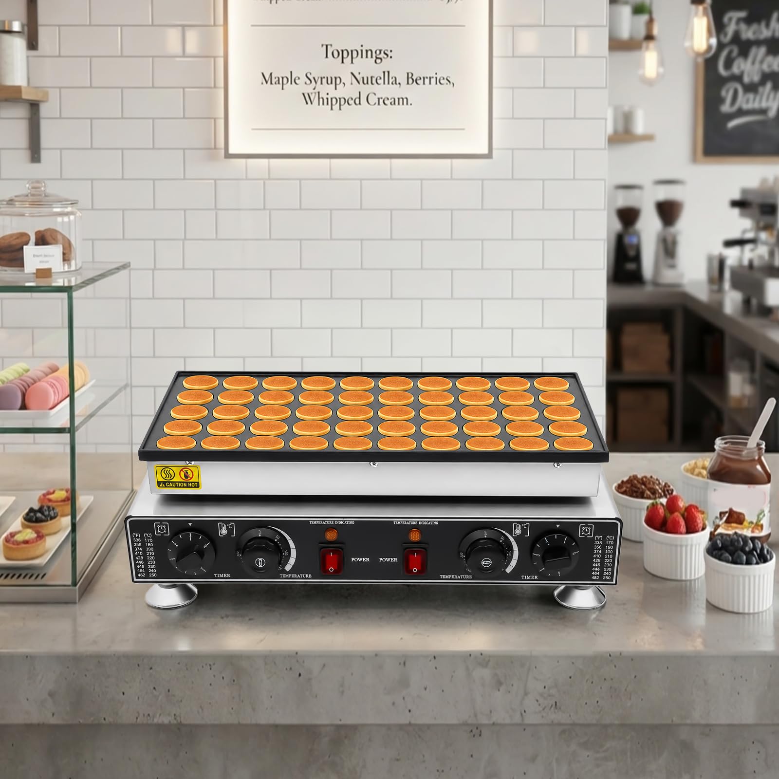 TiryyDrela Macchina Muffin Elettrica 50 Fori 1800W Antiaderente