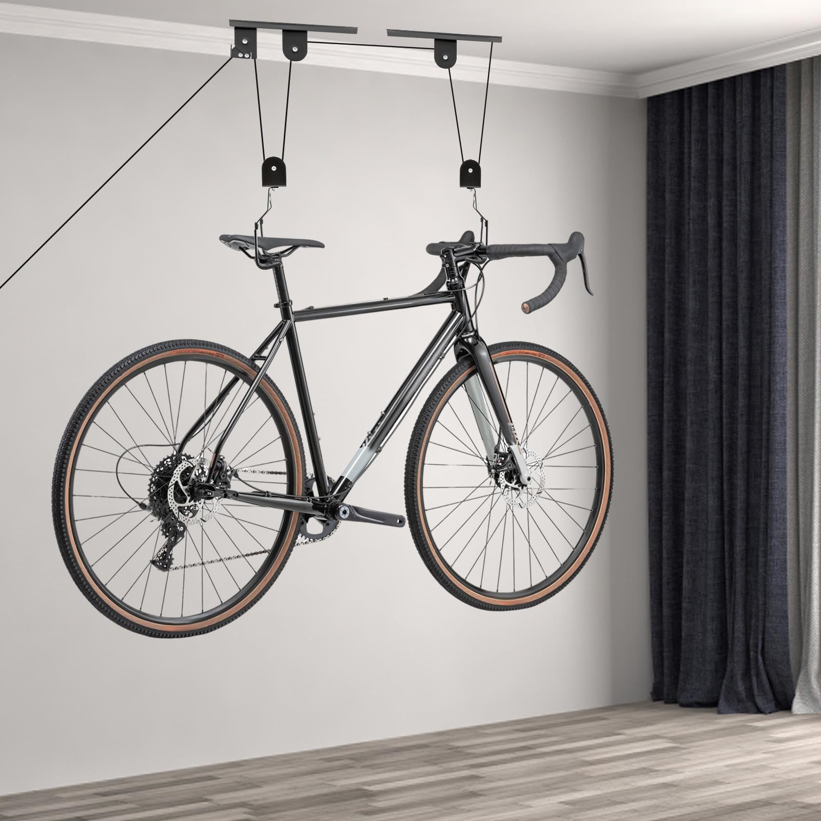 TiryyDrela Sollevatore Bici Soffitto Acciaio 60 Kg con Ganci