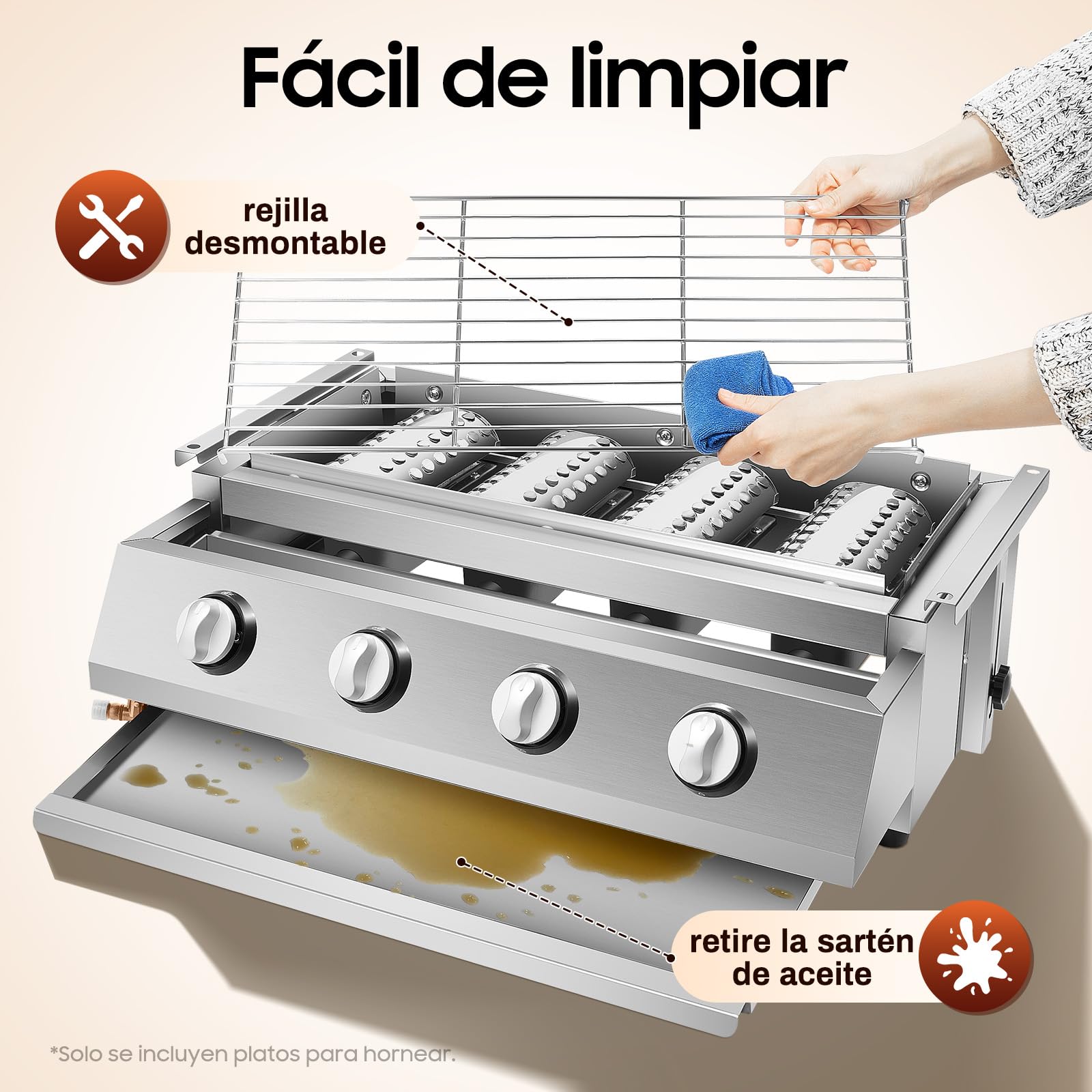 TiryyDrela Barbecue Gas 4 Bruciatori Senza Fumo