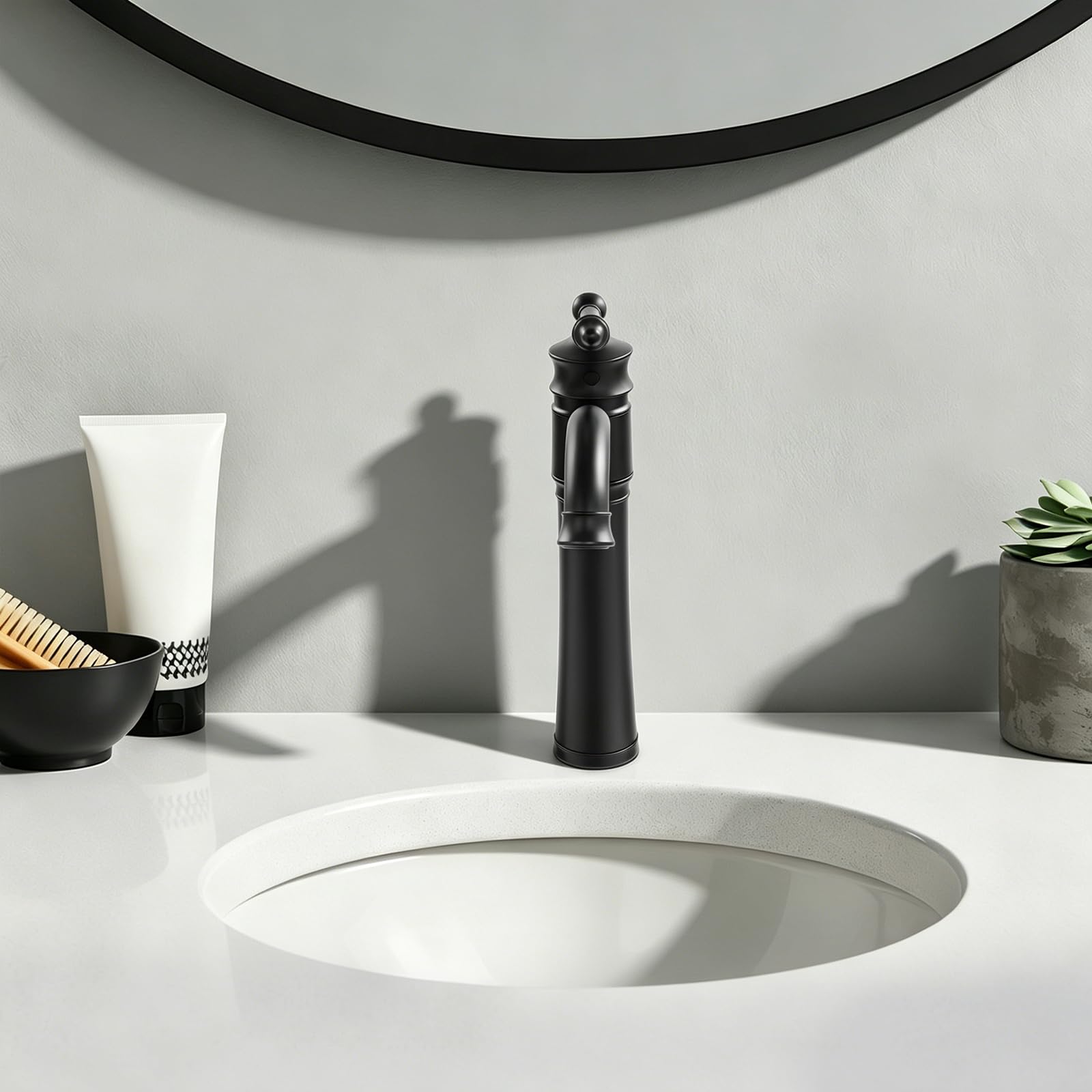 TiryyDrela Rubinetto Cucina Nero Girevole 360° 30 cm